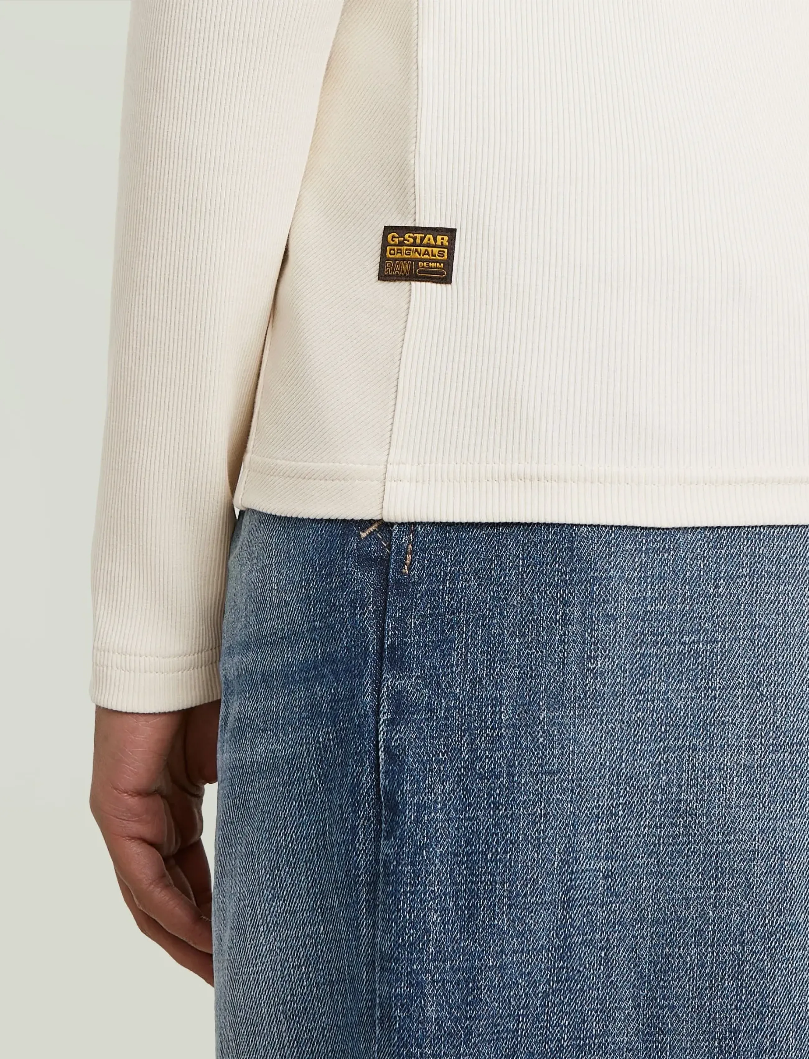 G-Star - A line slim rib r t l\s wmn - langærmede toppe - milk - 5