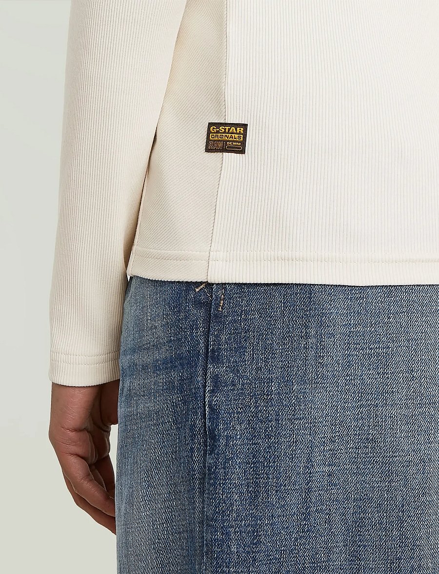 G-Star - A line slim rib r t l\s wmn - long-sleeved tops - milk - 5