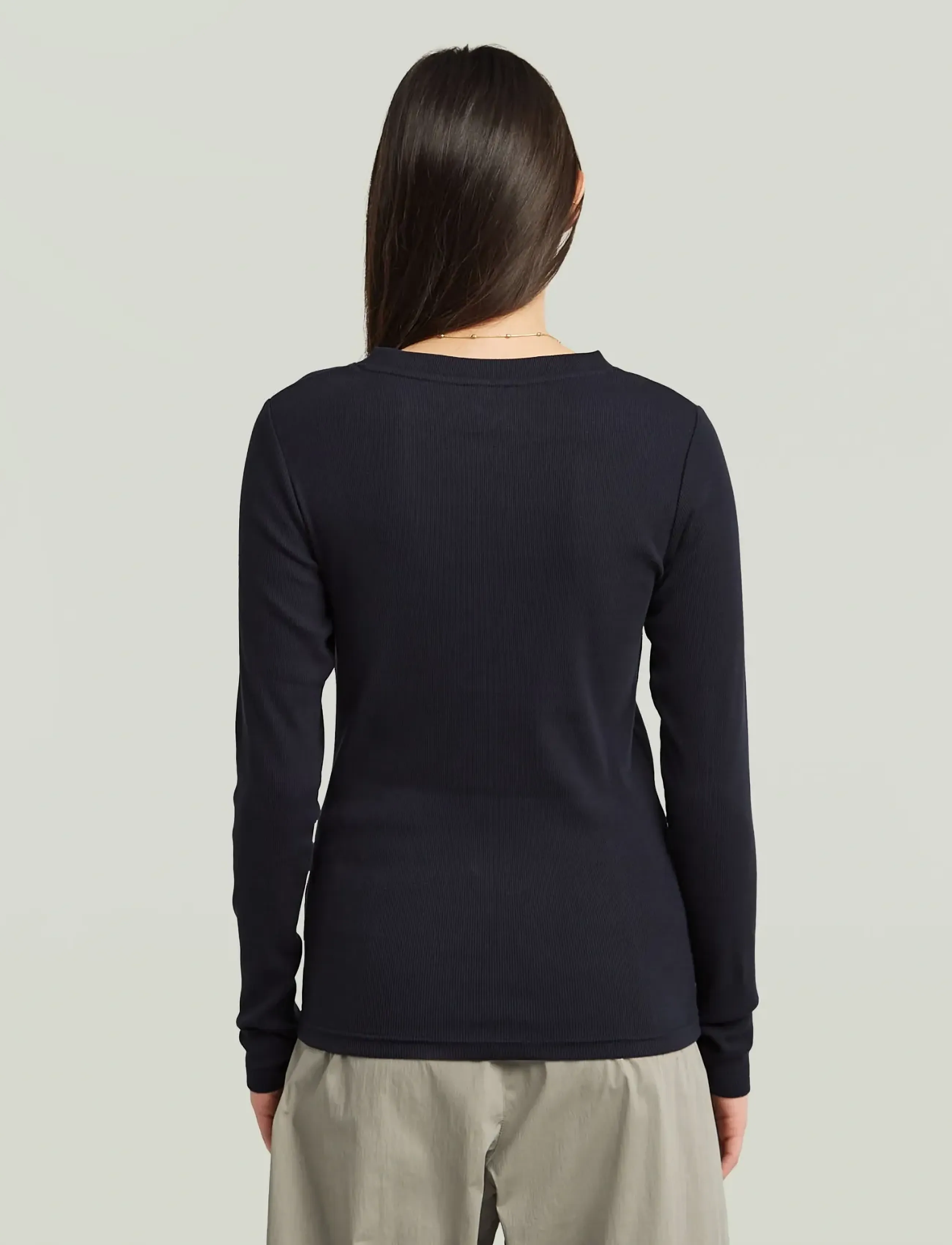 G-Star - A line slim rib r t l\s wmn - langærmede toppe - osaka blue - 3