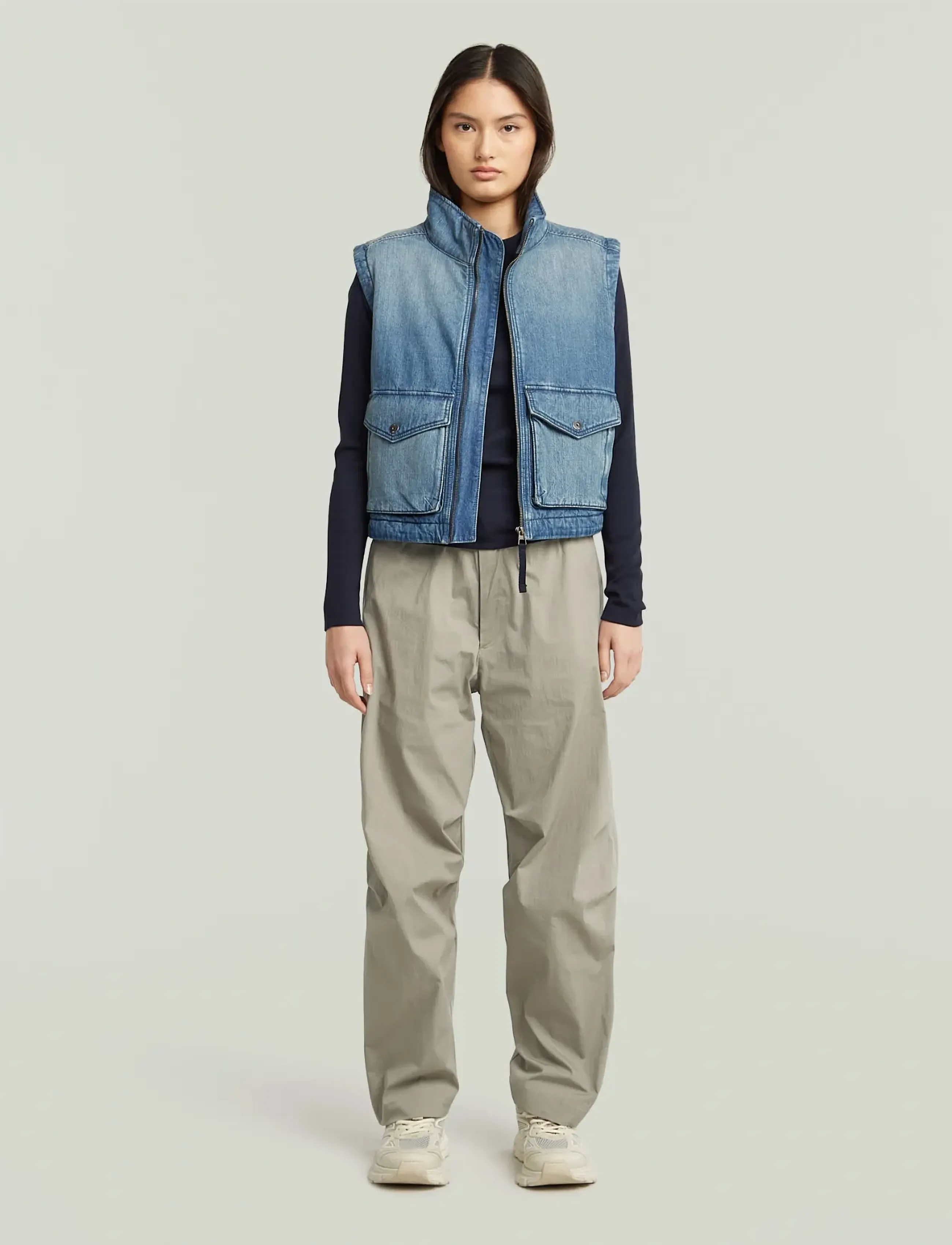 G-Star - A line slim rib r t l\s wmn - langærmede toppe - osaka blue - 4