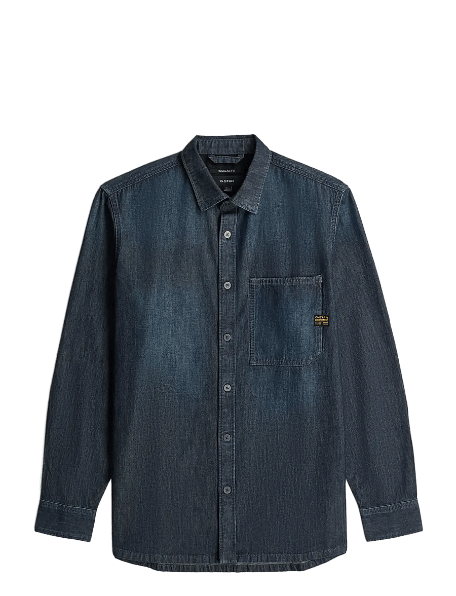 G-Star - Regular 1-pkt shirt l\s - teksasärgid - antique asphalt - 0