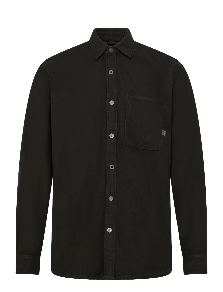 G-Star - Regular 1-pkt shirt l\s - jeansskjortor - dk black gd - 0