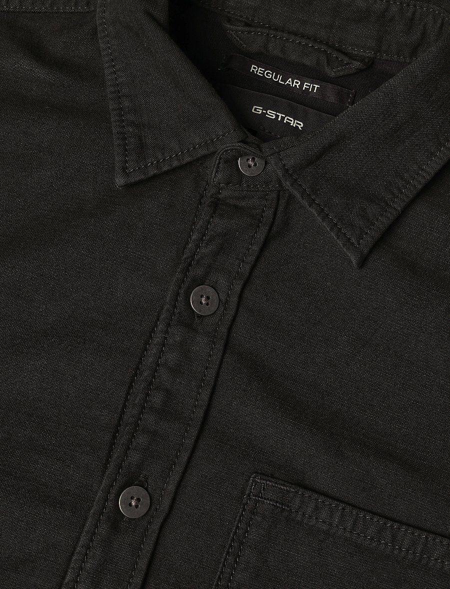 G-Star - Regular 1-pkt shirt l\s - jeansskjortor - dk black gd - 2