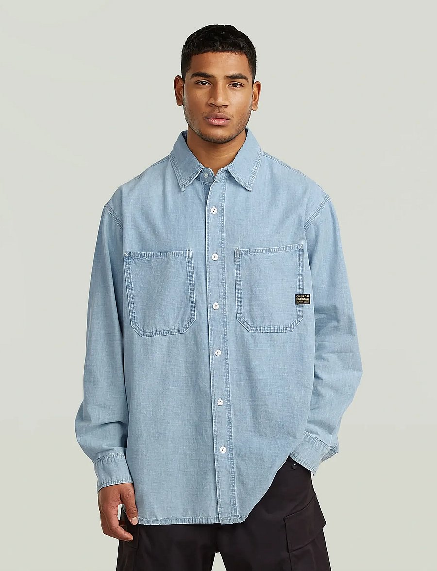 G-Star - Relaxed 2-pkt shirt l\s - denim overhemden - sun faded smithsonite - 0