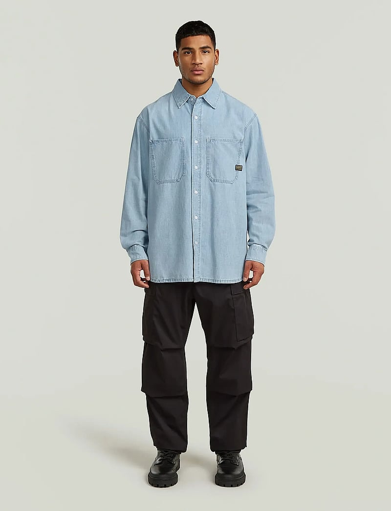 G-Star - Relaxed 2-pkt shirt l\s - jeansskjortor - sun faded smithsonite - 3