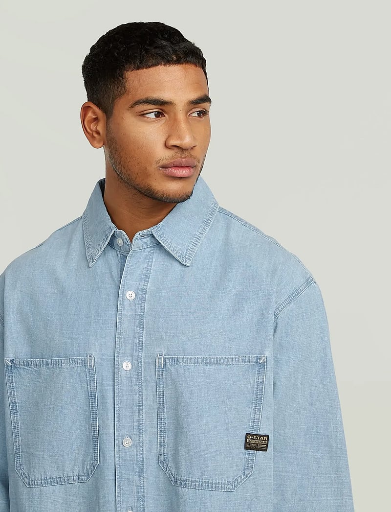 G-Star - Relaxed 2-pkt shirt l\s - jeansskjortor - sun faded smithsonite - 4