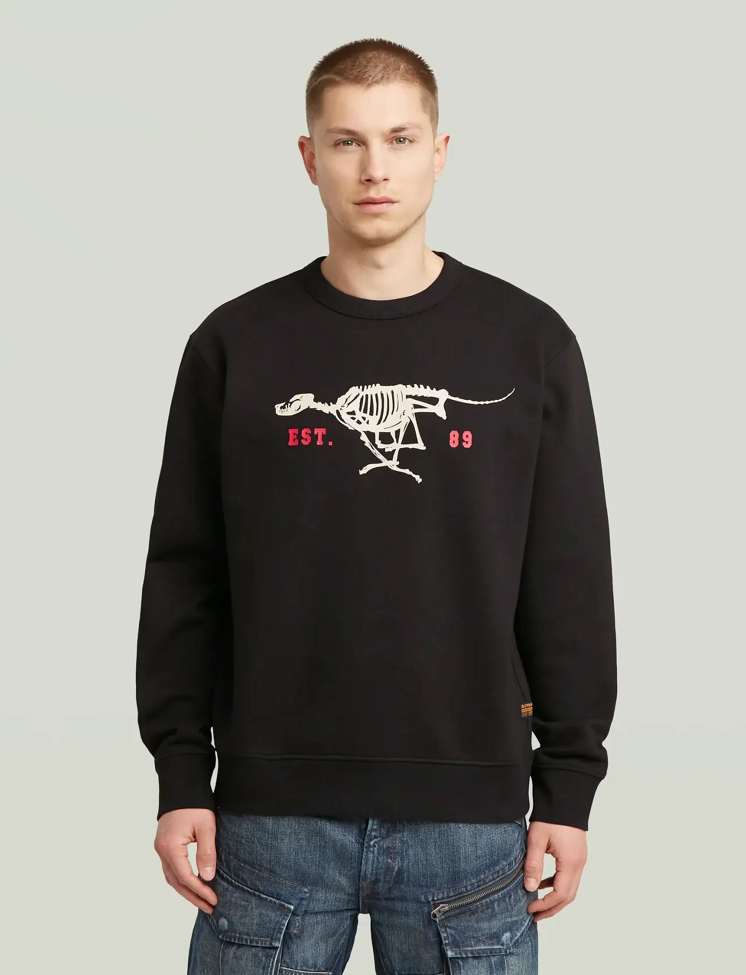 G-Star Running Dog Back Gr R Sw, Mænd, Grafisk Sweatshirt, Sort, Str: XXL