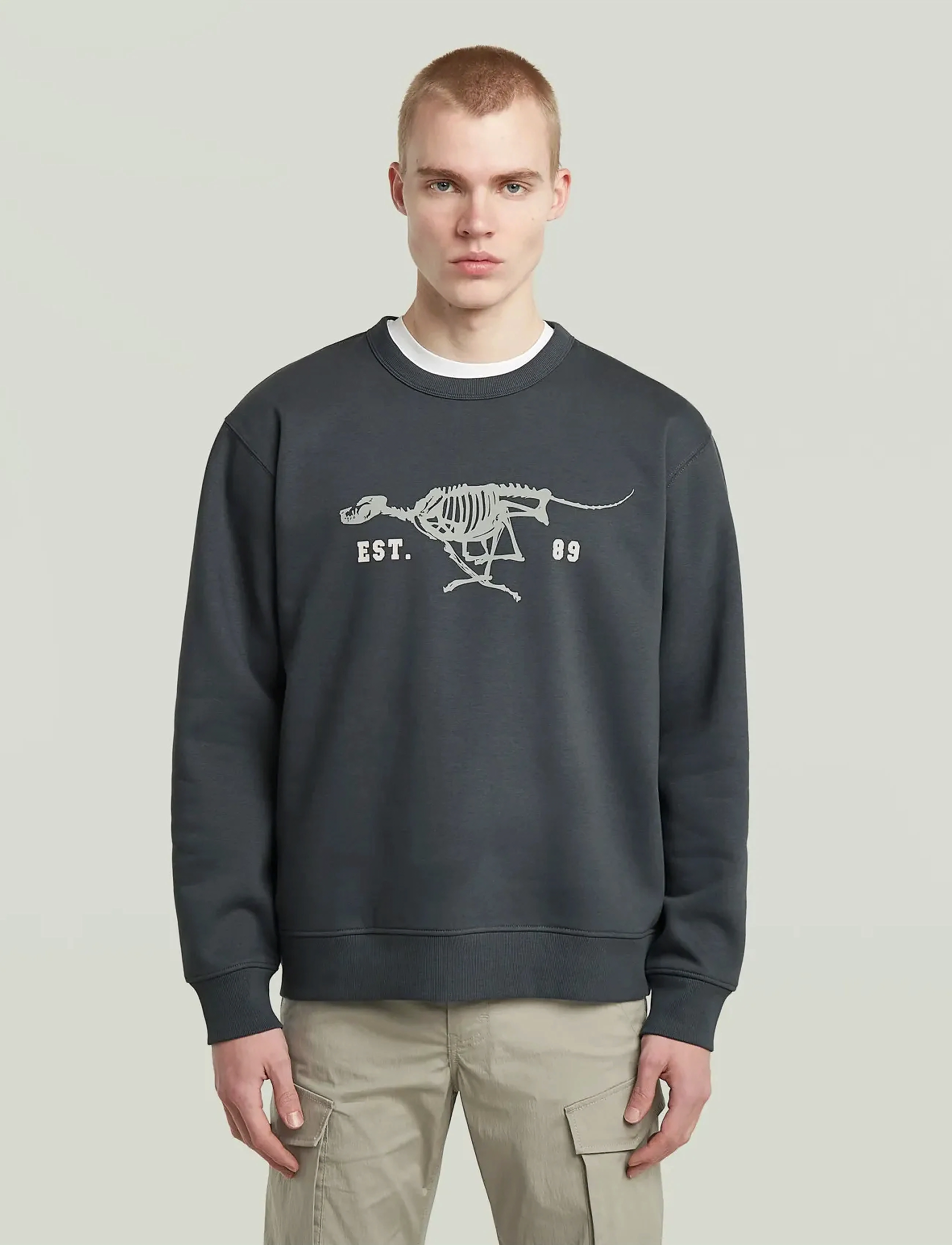 G-Star Running Dog Back Gr R Sw, Mænd, Grafisk Sweatshirt, Grå, Str: M