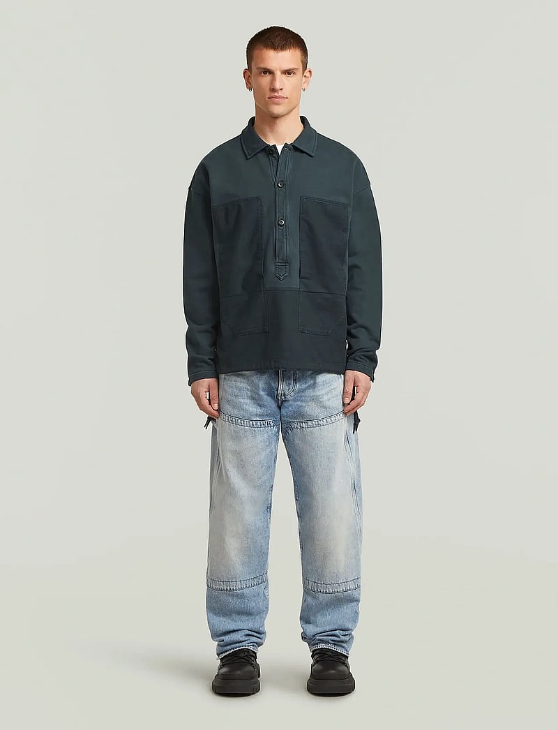 G-Star - Washed fabric mix loose sw - overshirts - dk patriot blue gd - 3