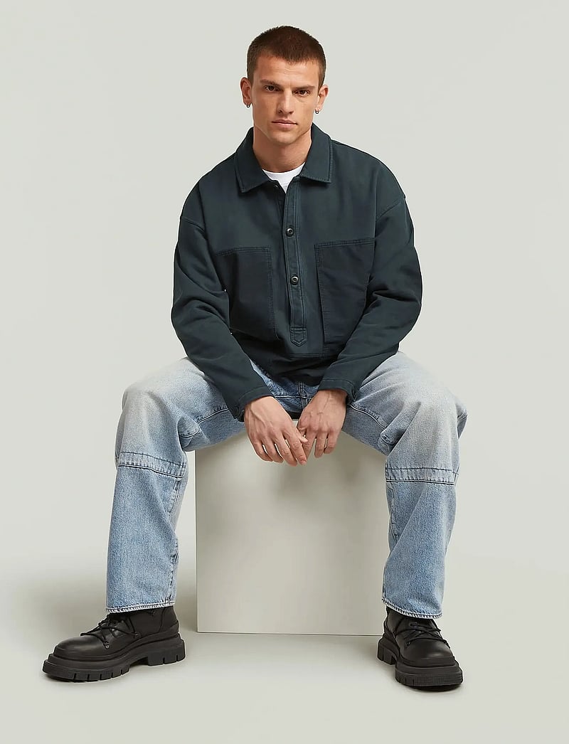 G-Star - Washed fabric mix loose sw - overshirts - dk patriot blue gd - 5