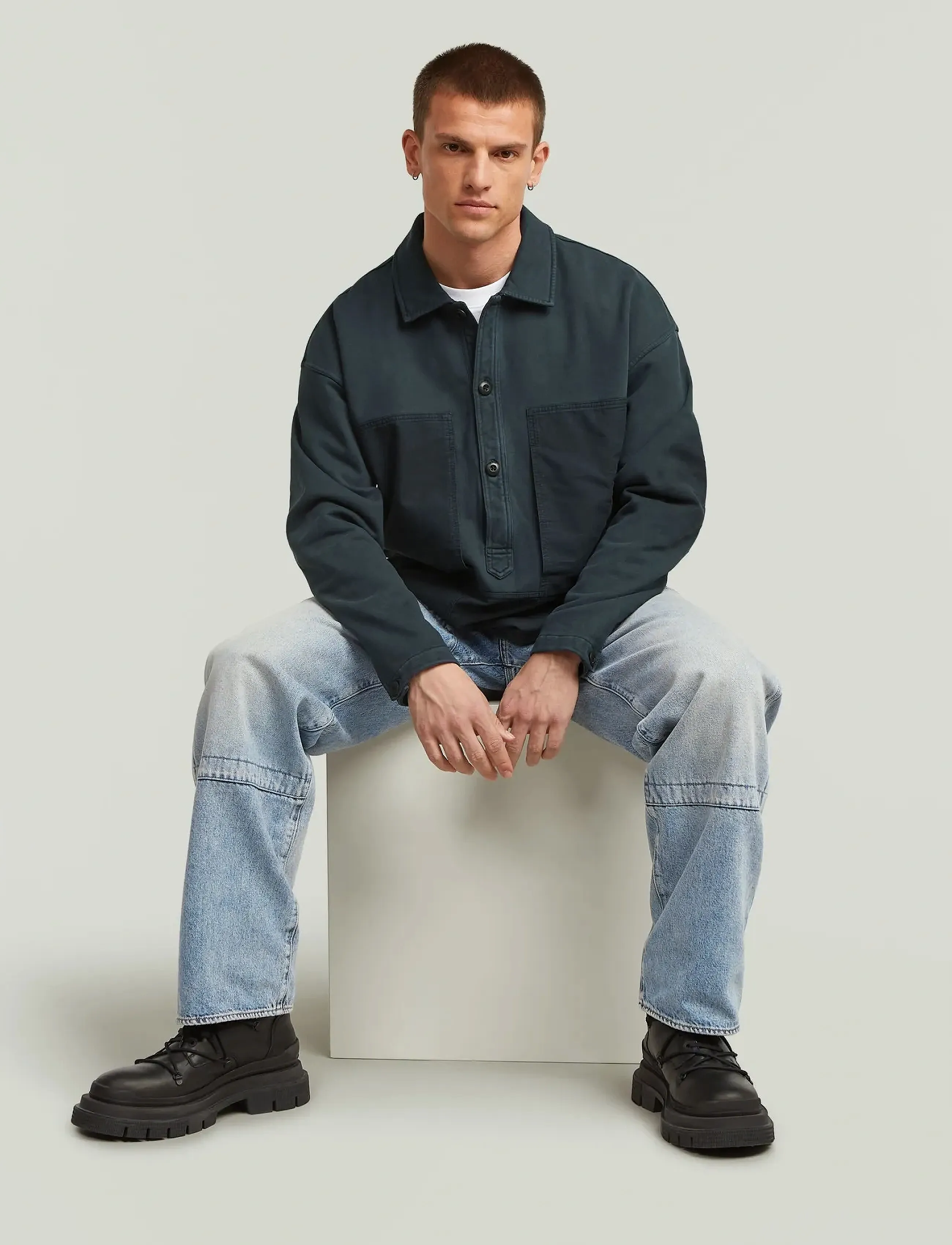 G-Star Washed fabric mix loose sw - Streetstyle - DK PATRIOT BLUE GD / blue