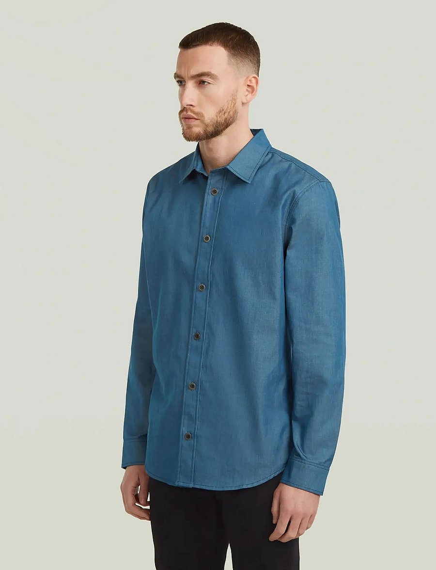 G-Star - Clean slim shirt - denimskjorter - raw denim - 5