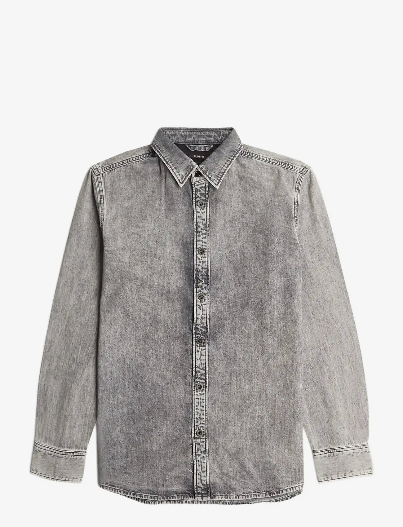 G-Star - Clean slim shirt - denimskjorter - sun faded graphite grey - 0