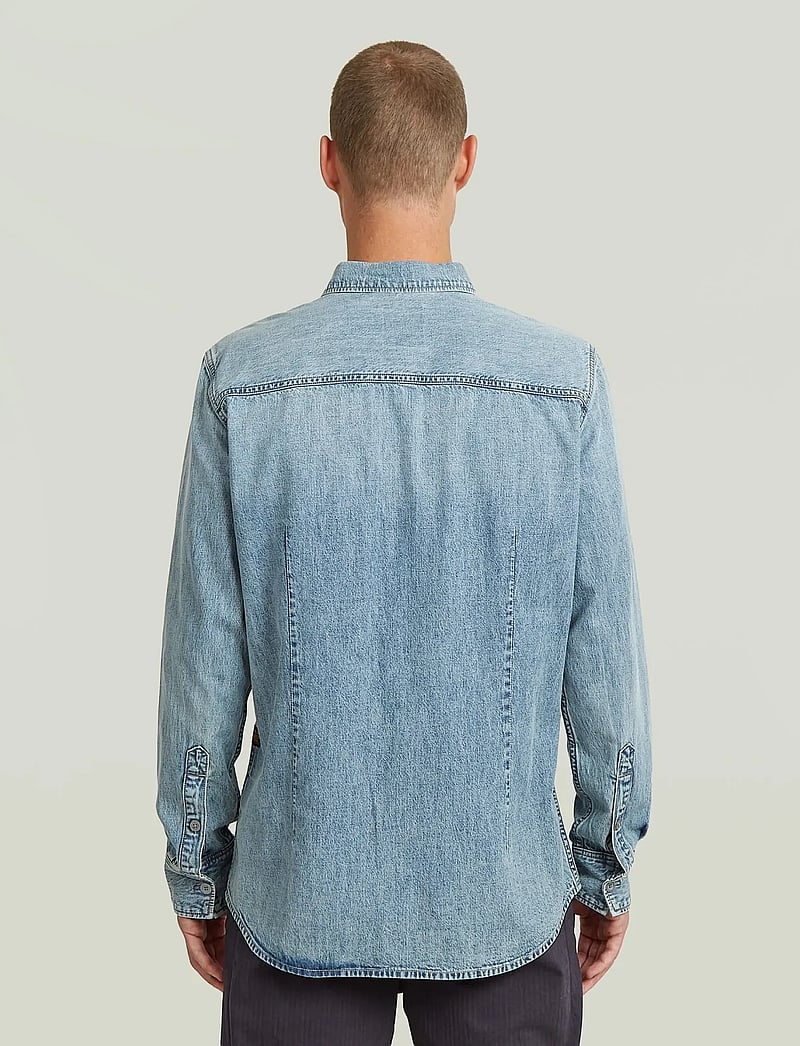 G-Star - Clean slim shirt - denimskjorter - sun faded pacific blue - 1