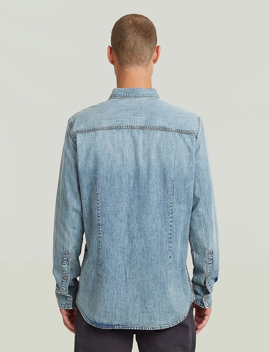 G-Star - Clean slim shirt - jeansskjortor - sun faded pacific blue - 1