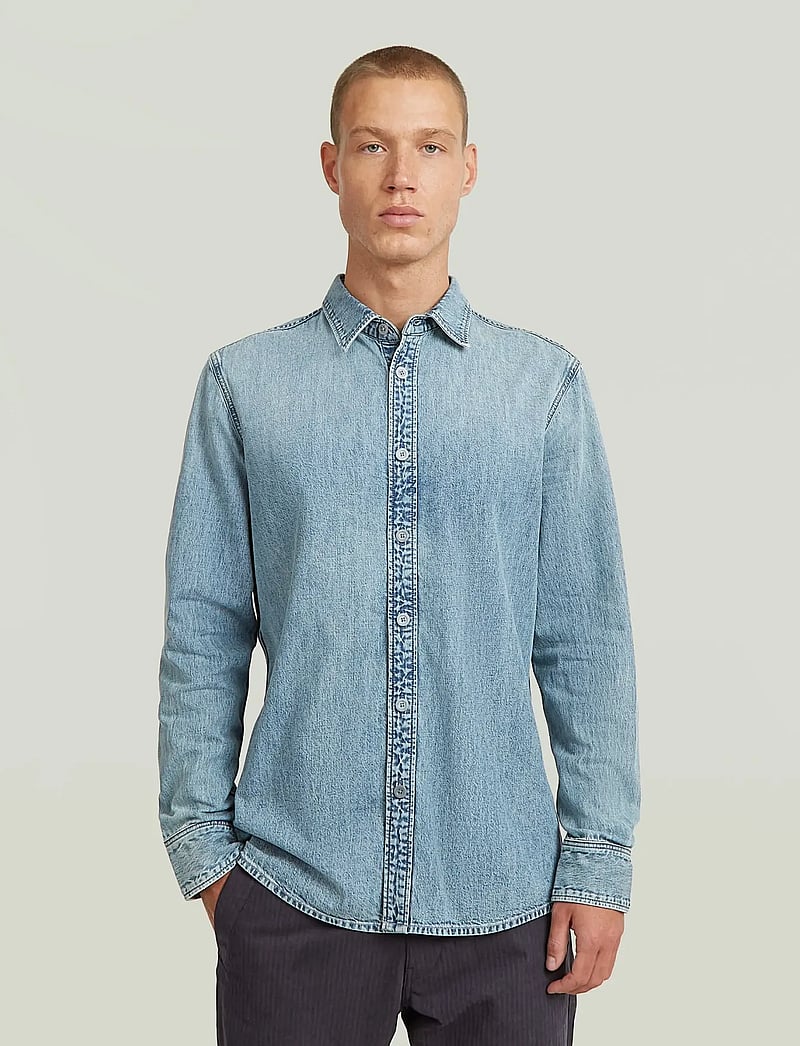 G-Star - Clean slim shirt - denimskjorter - sun faded pacific blue - 3