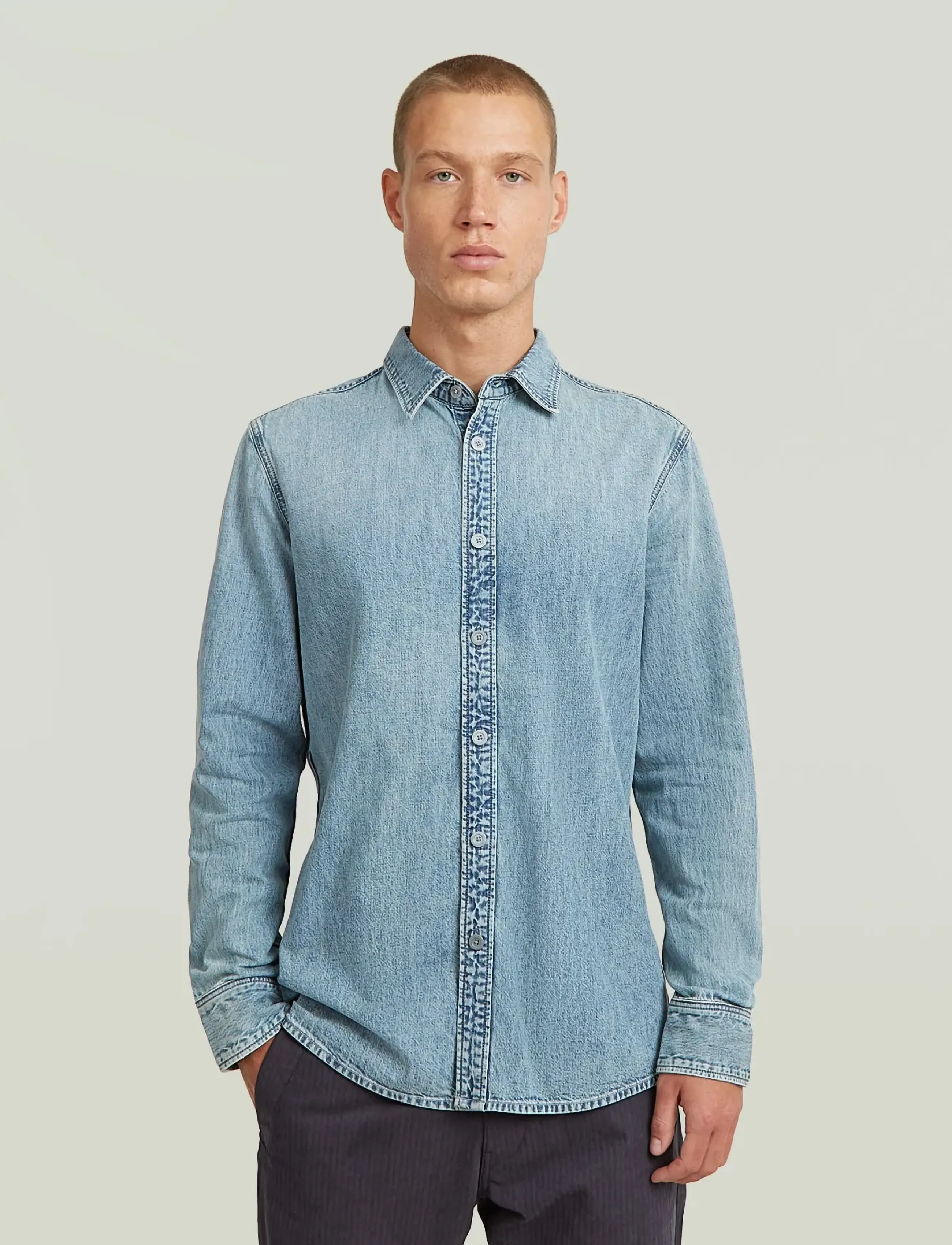 G-Star - Clean slim shirt - jeansskjortor - sun faded pacific blue - 3