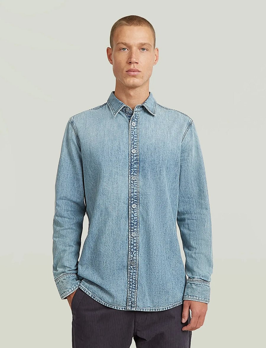 G-Star - Clean slim shirt - jeansskjortor - sun faded pacific blue - 3