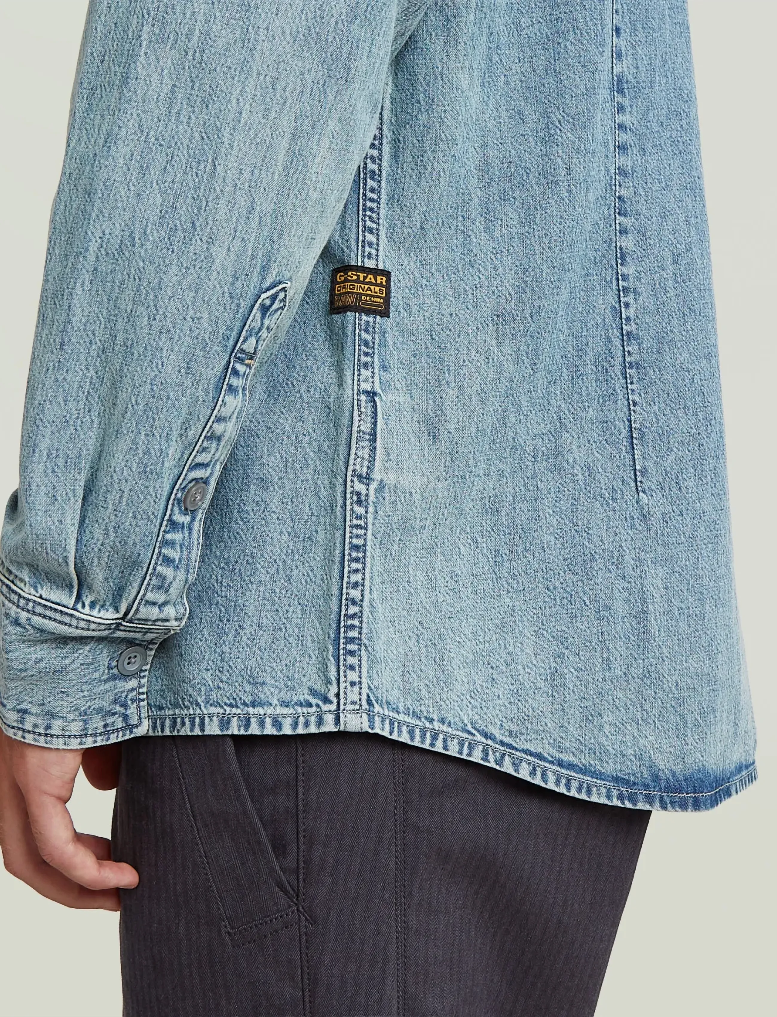 G-Star - Clean slim shirt - jeansskjortor - sun faded pacific blue - 4