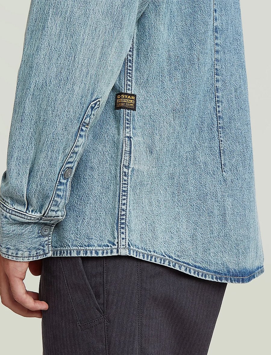 G-Star - Clean slim shirt - jeansskjortor - sun faded pacific blue - 4