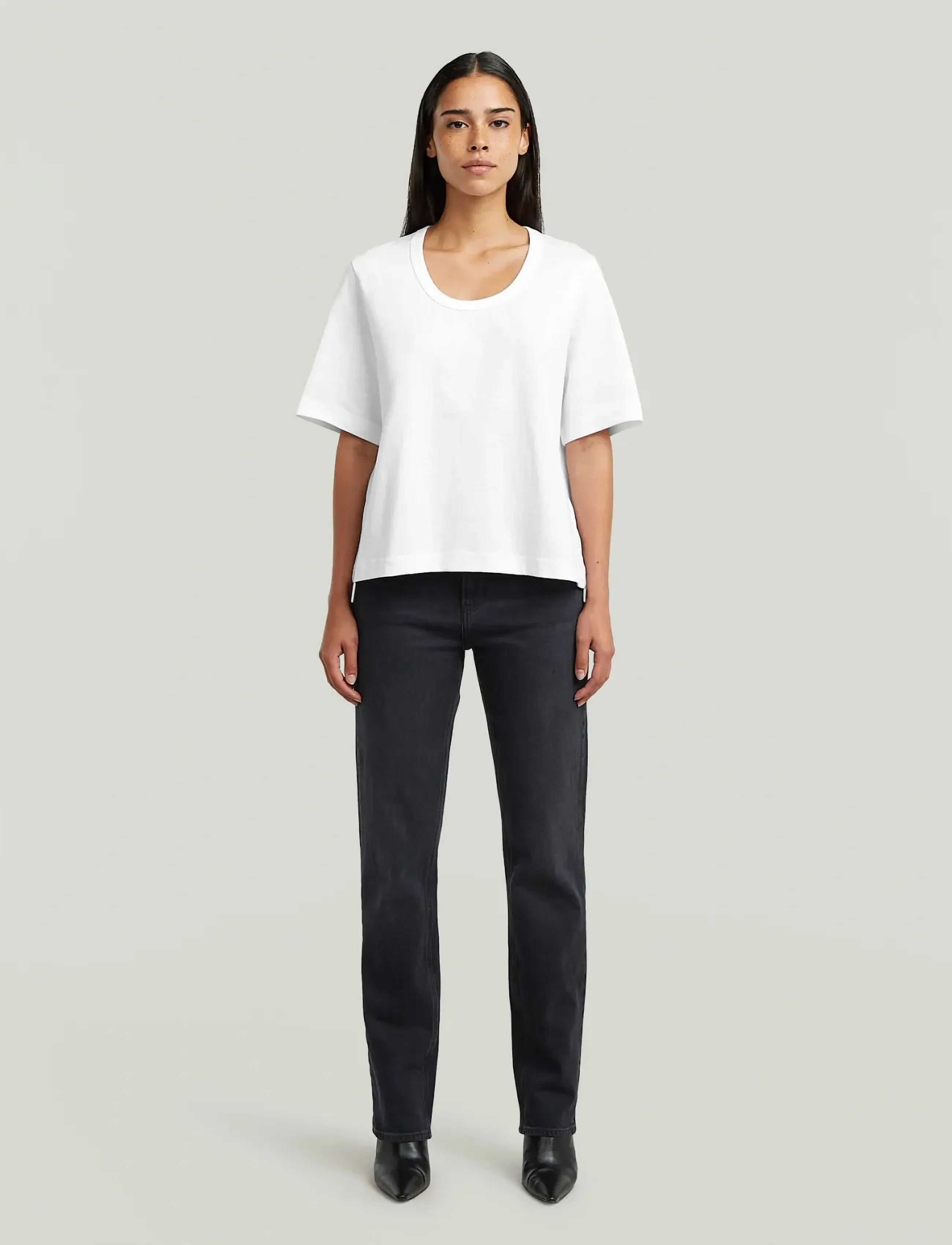 G-Star - Iggie Straight Wmn - tiesaus kirpimo džinsai - worn in black crow - 4