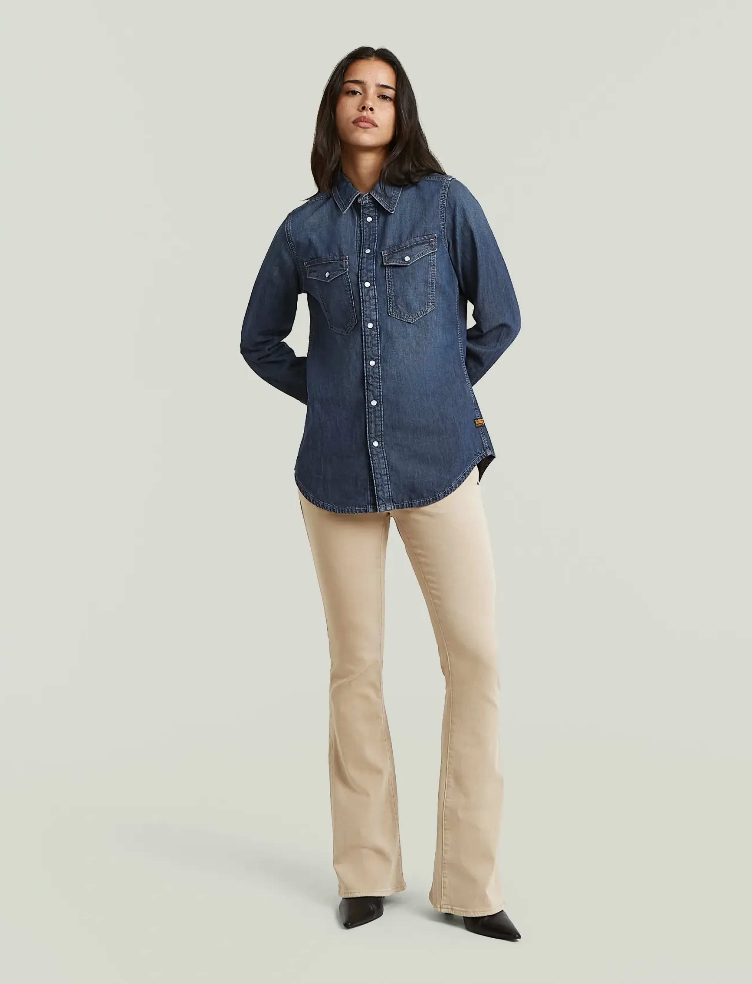 G-Star - Slim western shirt l\s wmn - denimskjorter - antique faded hurricane - 5