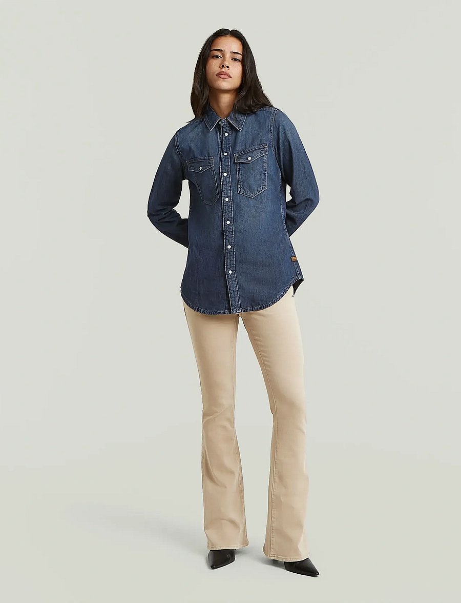 G-Star - Slim western shirt l\s wmn - denimskjorter - antique faded hurricane - 5