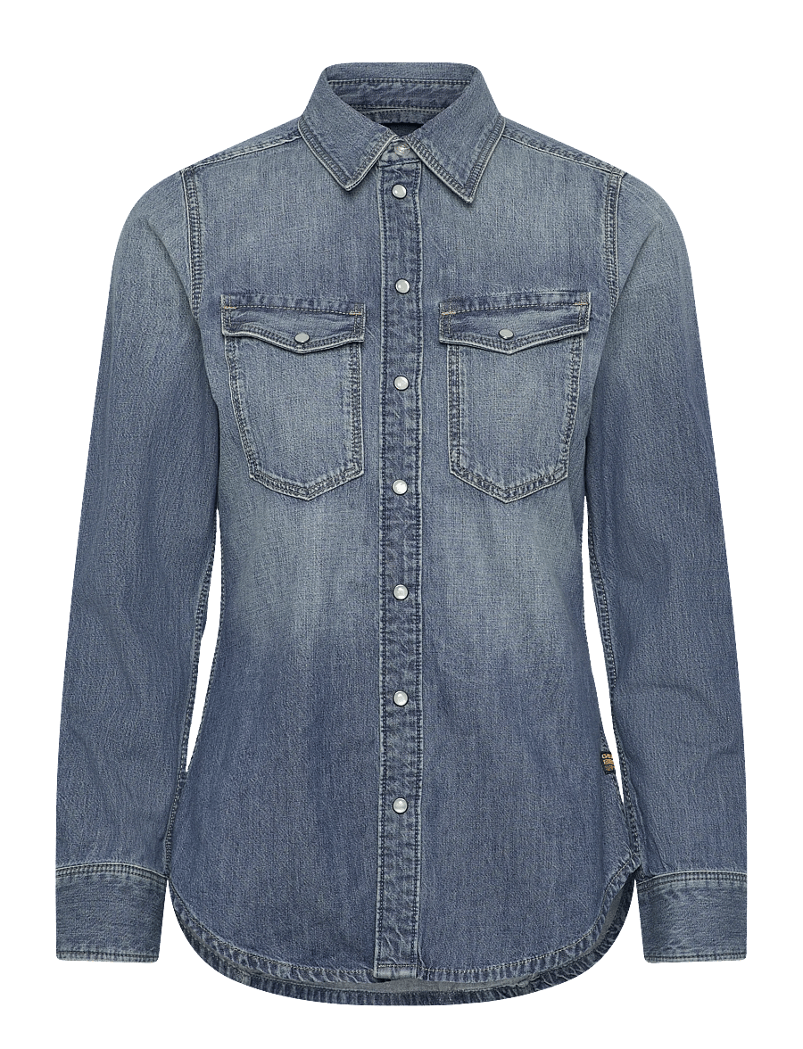 G-Star - Slim western shirt l\s wmn - denimskjorter - antique faded thames - 1