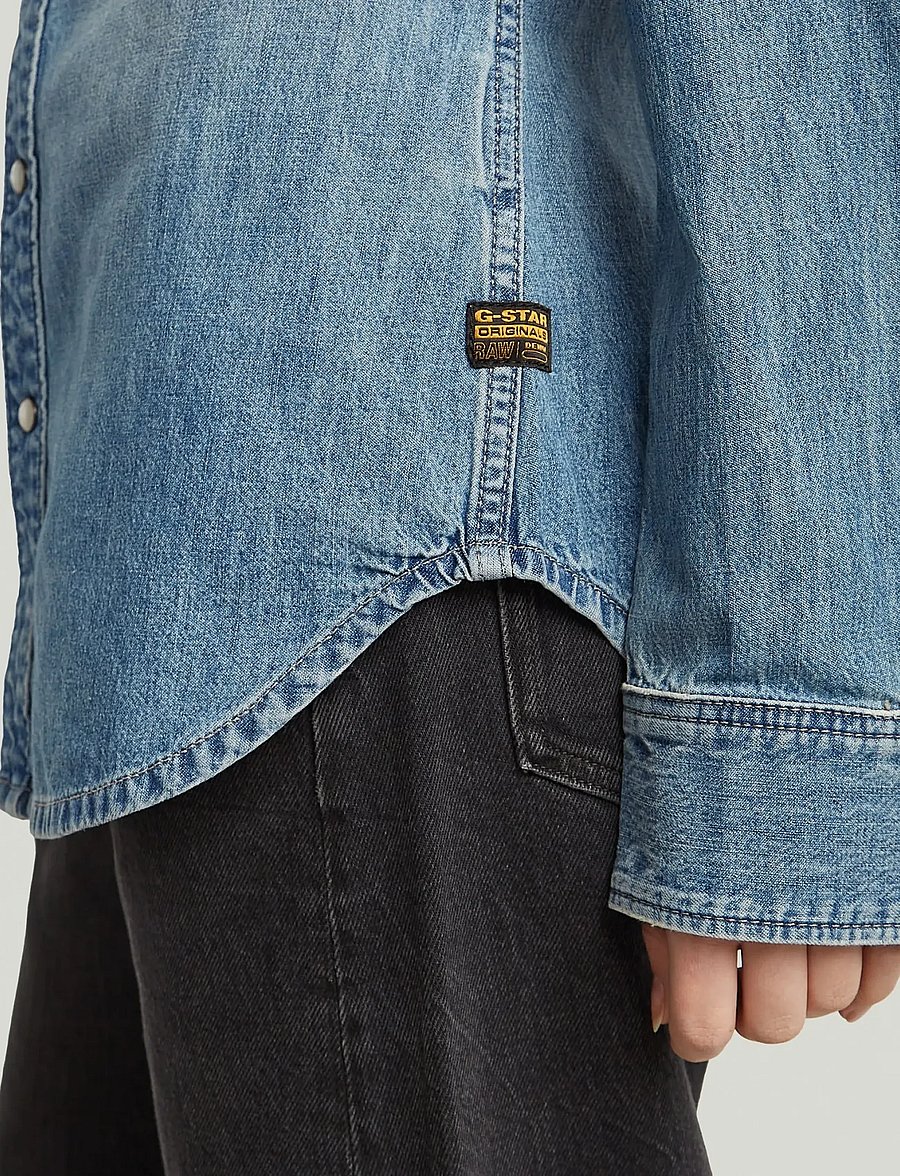 G-Star - Slim western shirt l\s wmn - denimskjorter - antique faded thames - 5