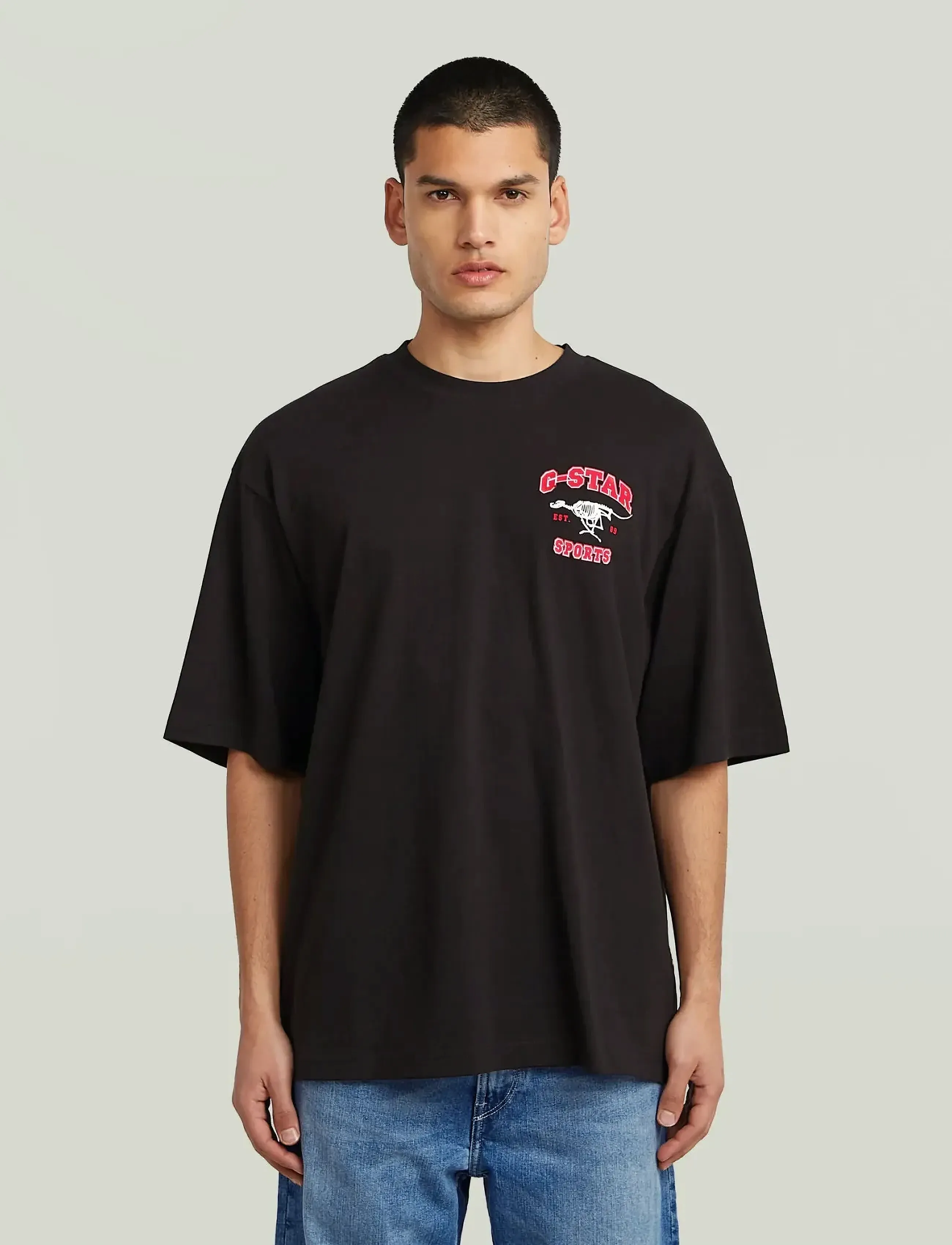 G-Star Running Dog Back Gr Boxy R T, L, Black, T-Shirts > Kortærmede, Herre