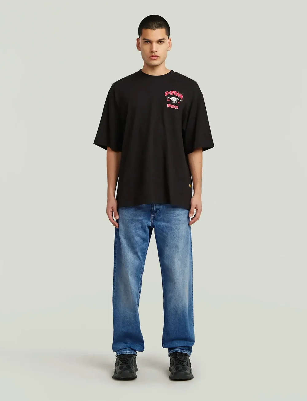 G-Star - Running dog back gr boxy r t - short-sleeved t-shirts - dk black - 2