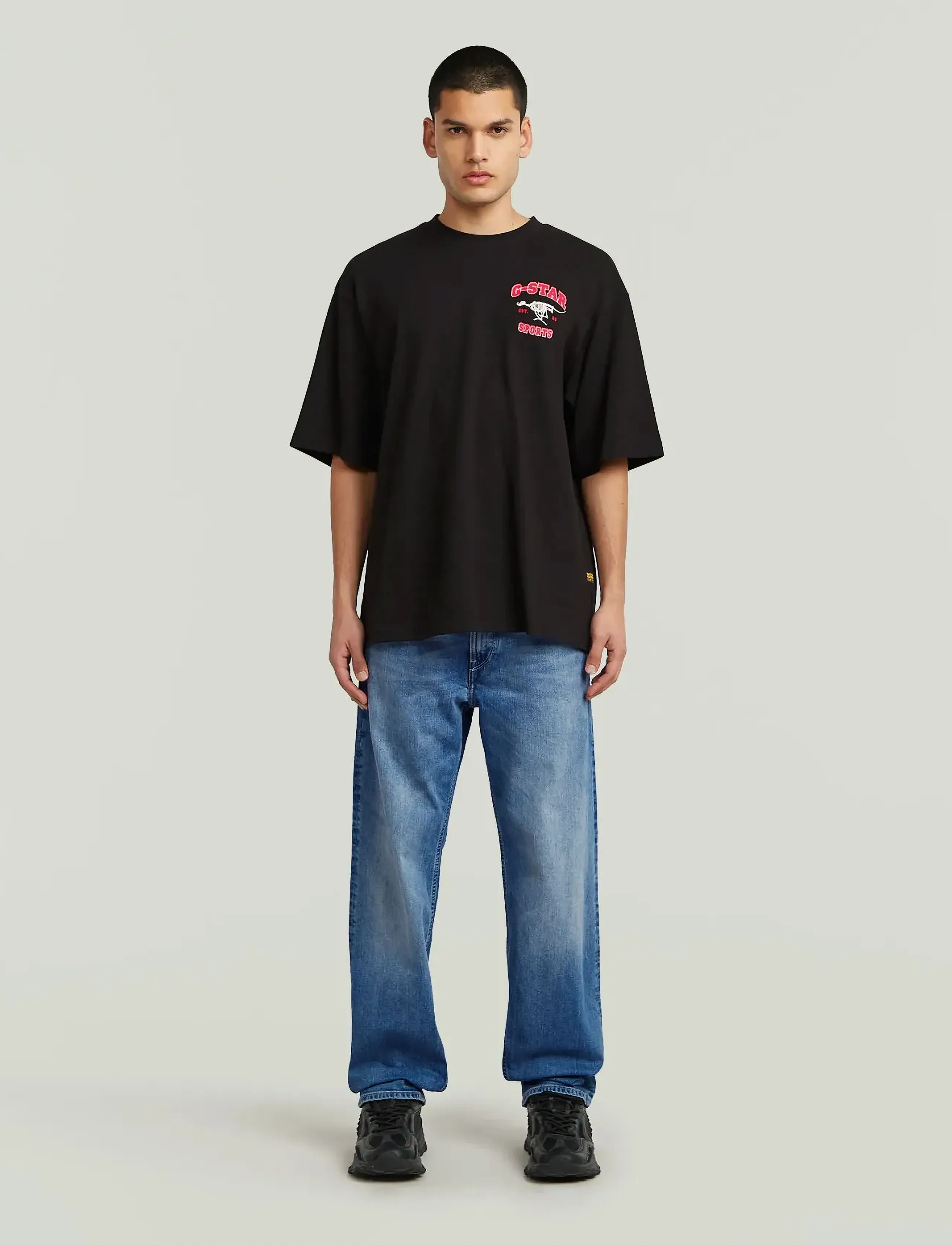 G-Star - Running dog back gr boxy r t - short-sleeved t-shirts - dk black - 2