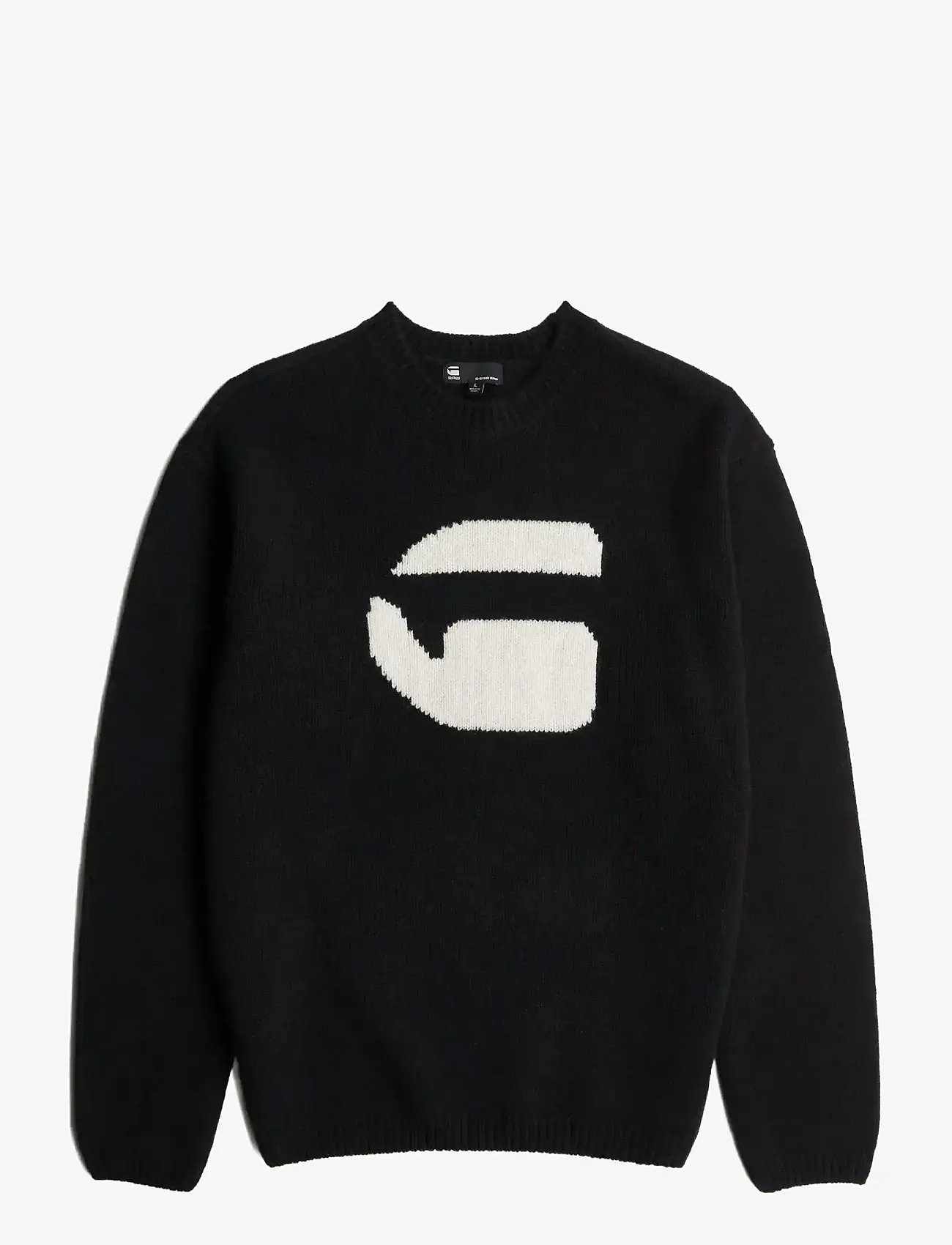 G-Star - G logo relaxed r knit - rund hals - dk black - 1