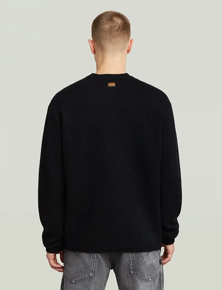 G-Star - G logo relaxed r knit - rundhals - dk black - 2