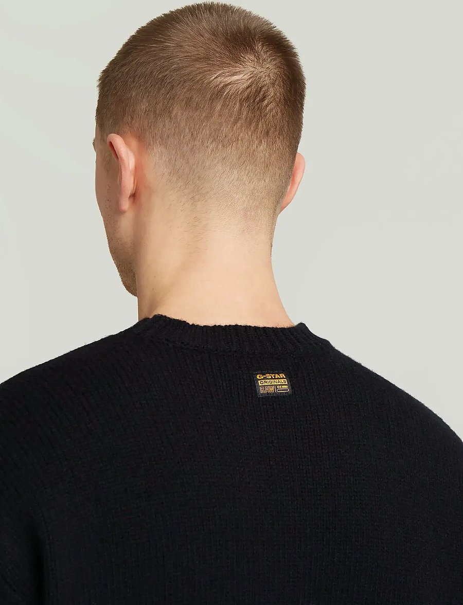 G-Star - G logo relaxed r knit - rundhals - dk black - 4