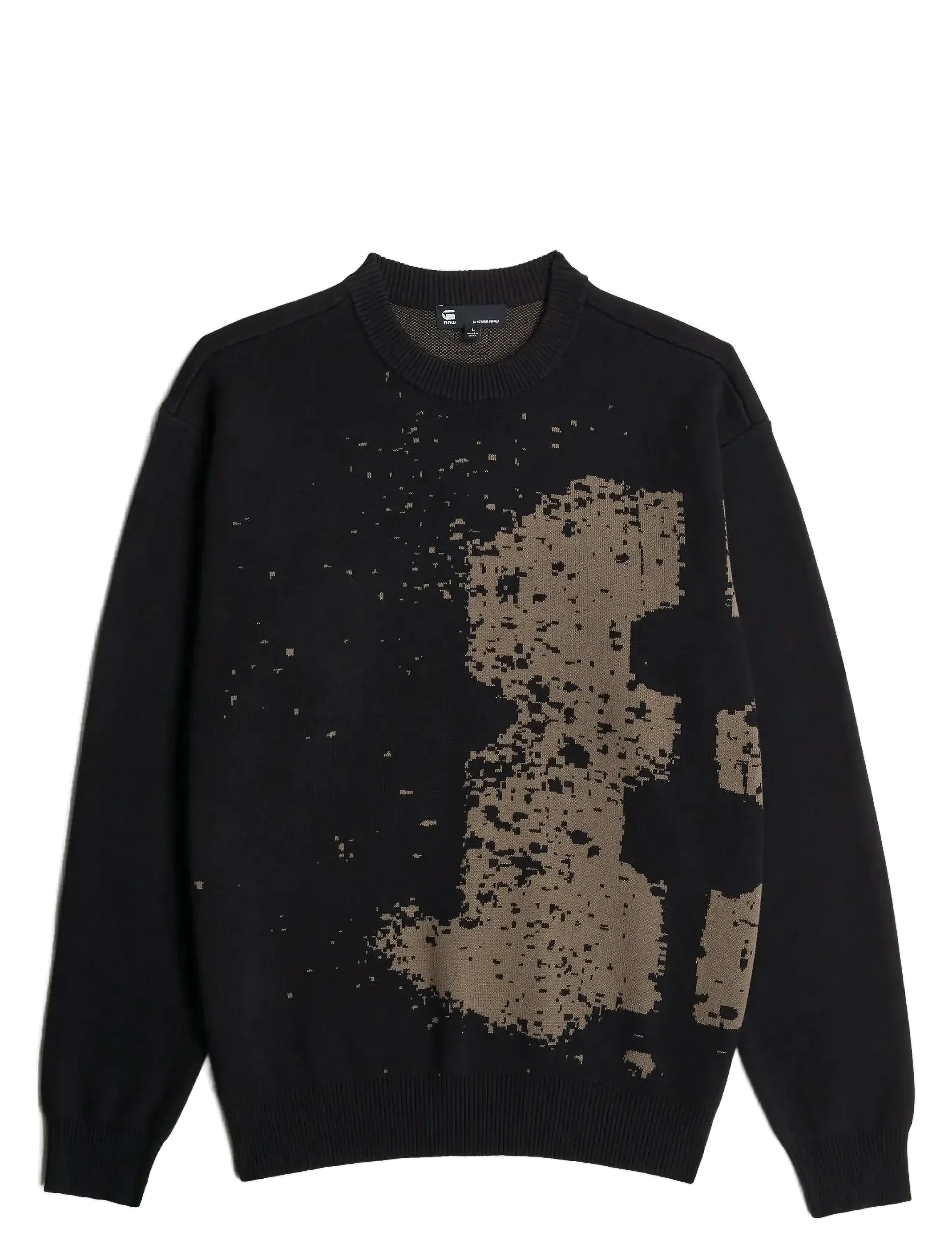 G-Star Sprayed 89 gr relaxed r knit - Herren - DK BLACK / brown