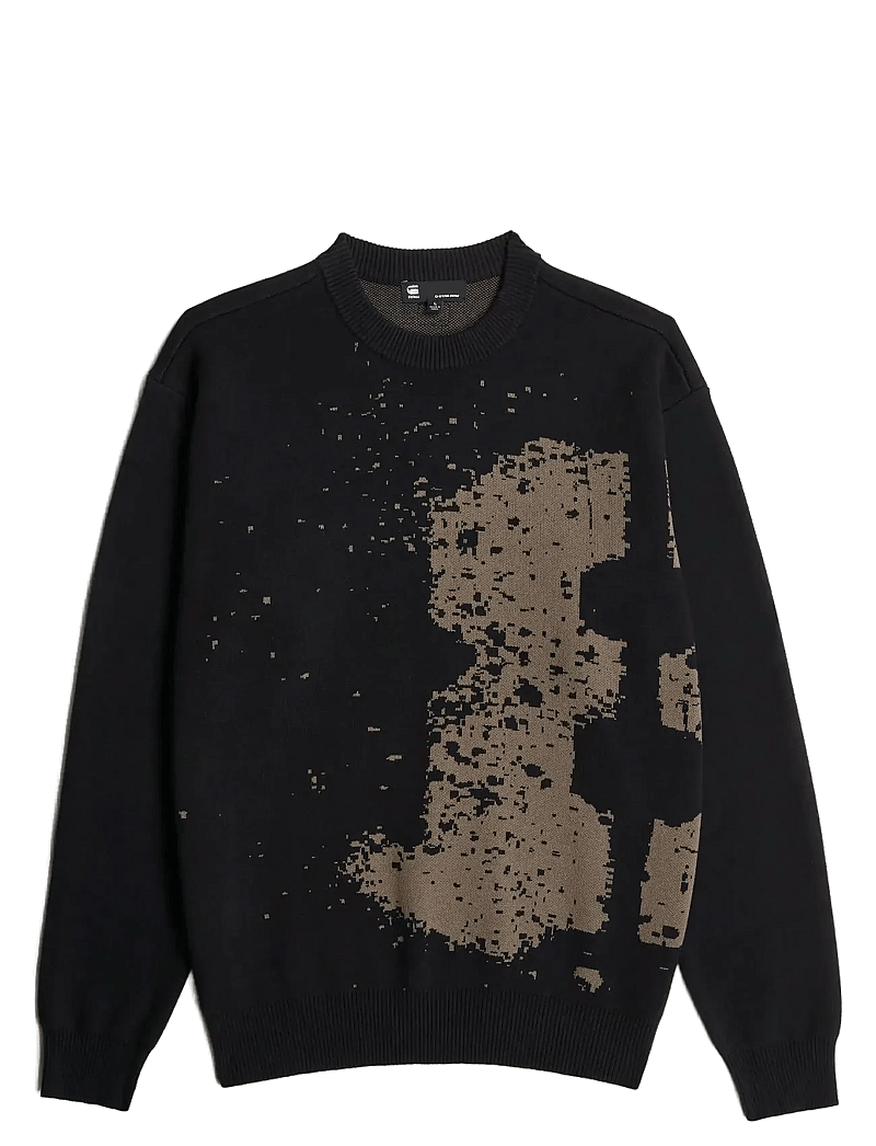 G-Star - Sprayed 89 gr relaxed r knit - rundhals - dk black - 1