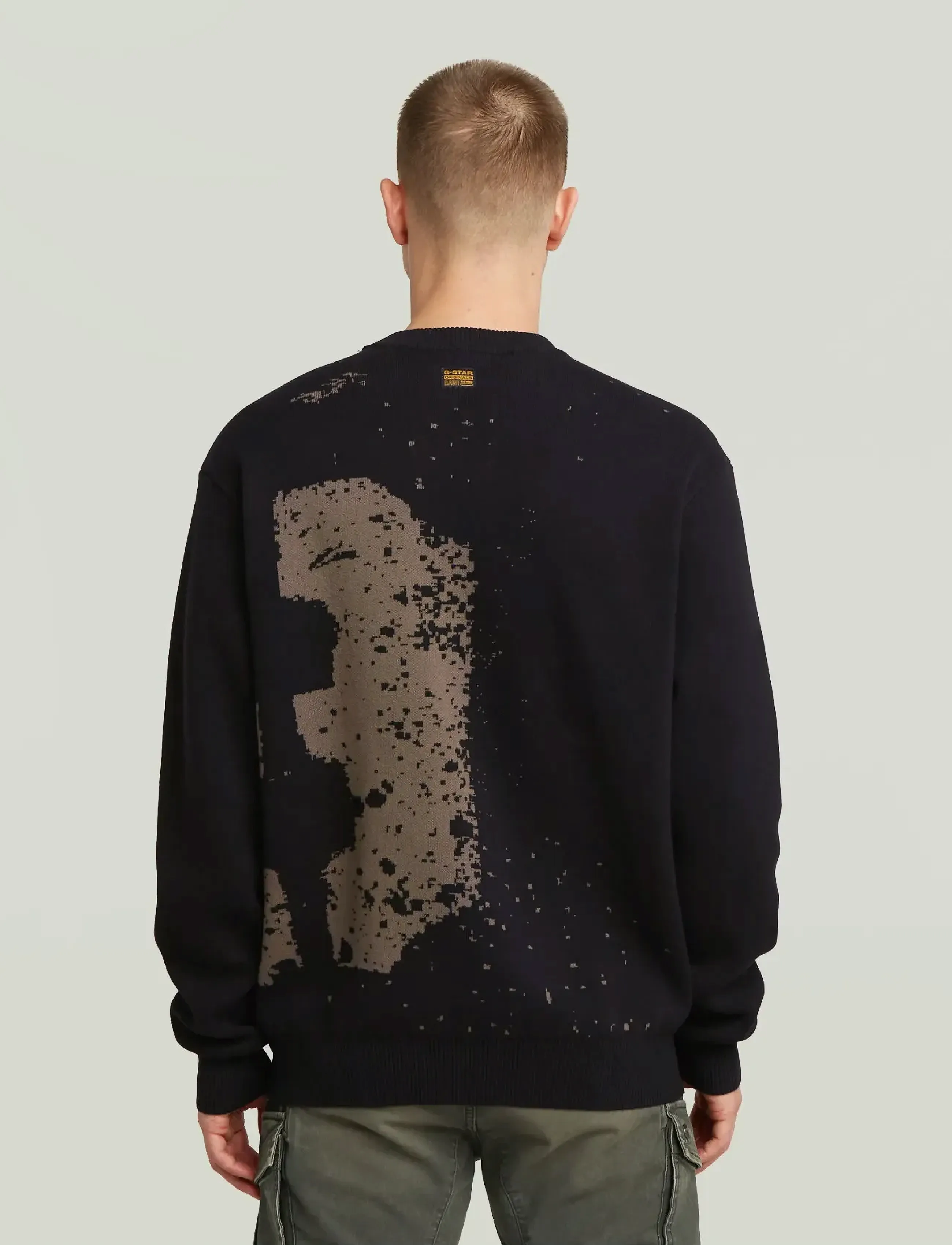 G-Star - Sprayed 89 gr relaxed r knit - megztiniai - dk black - 2