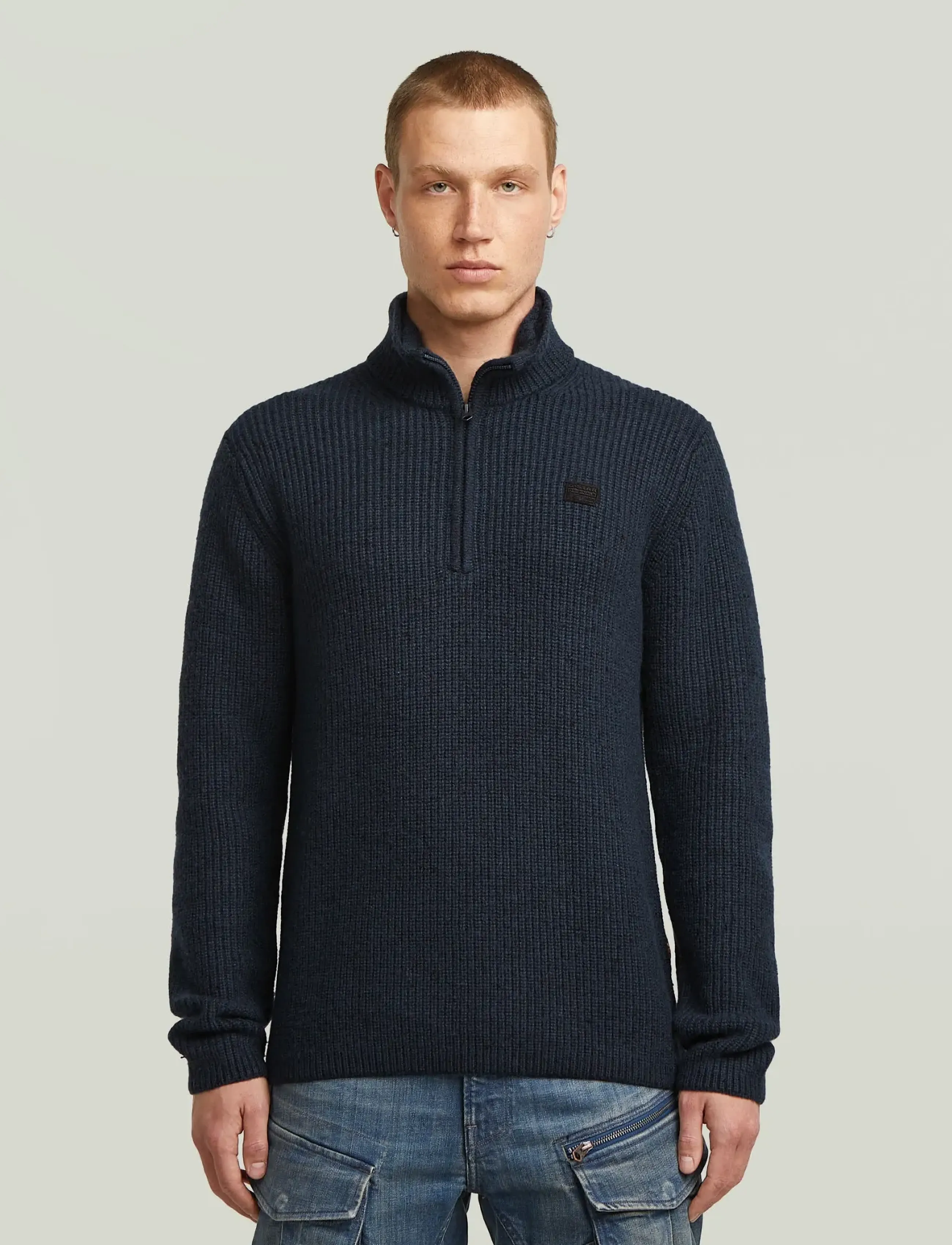 G-Star - Double collar half zip knit - half zip-tröjor - dk patriot blue - 0