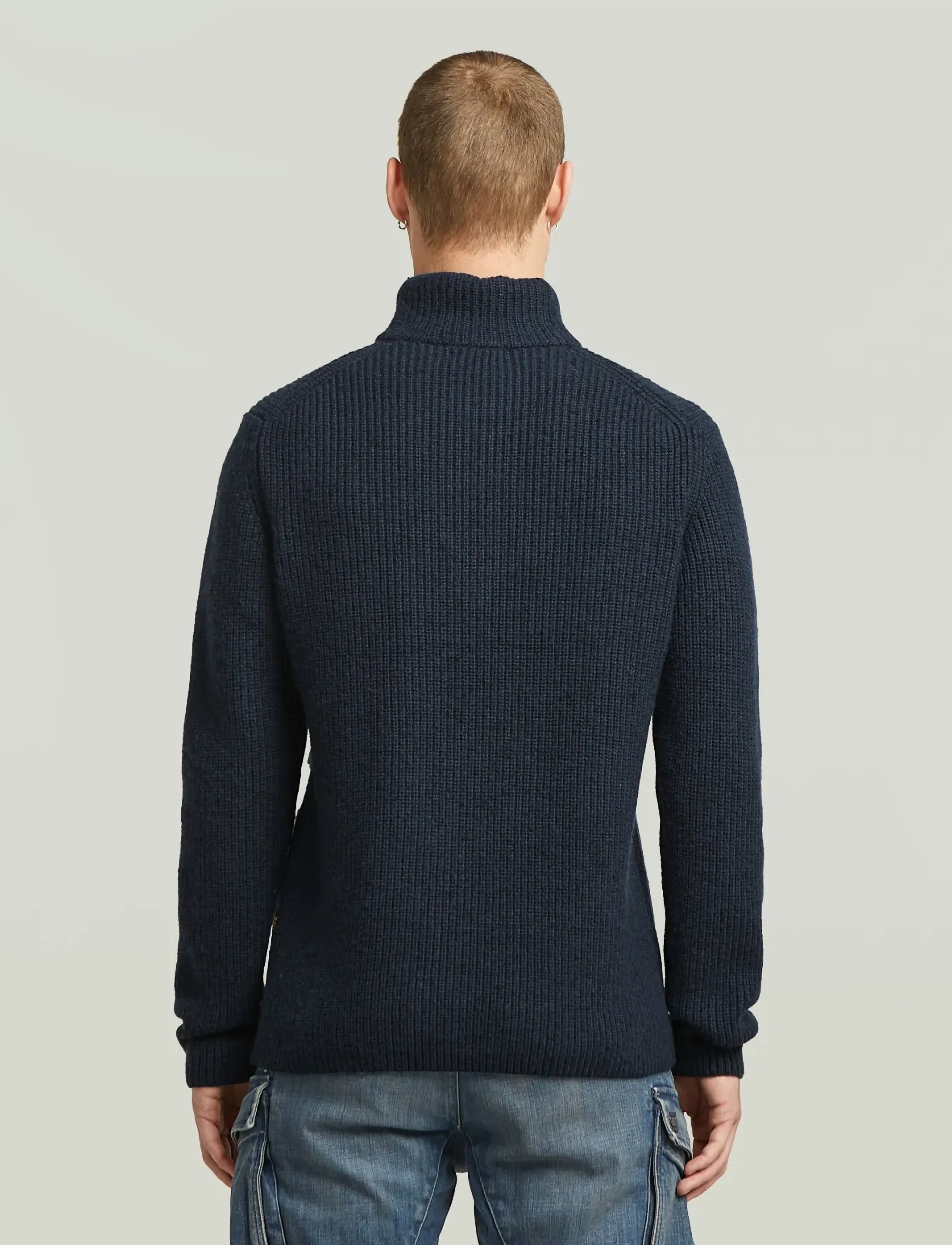 G-Star - Double collar half zip knit - half zip-tröjor - dk patriot blue - 3