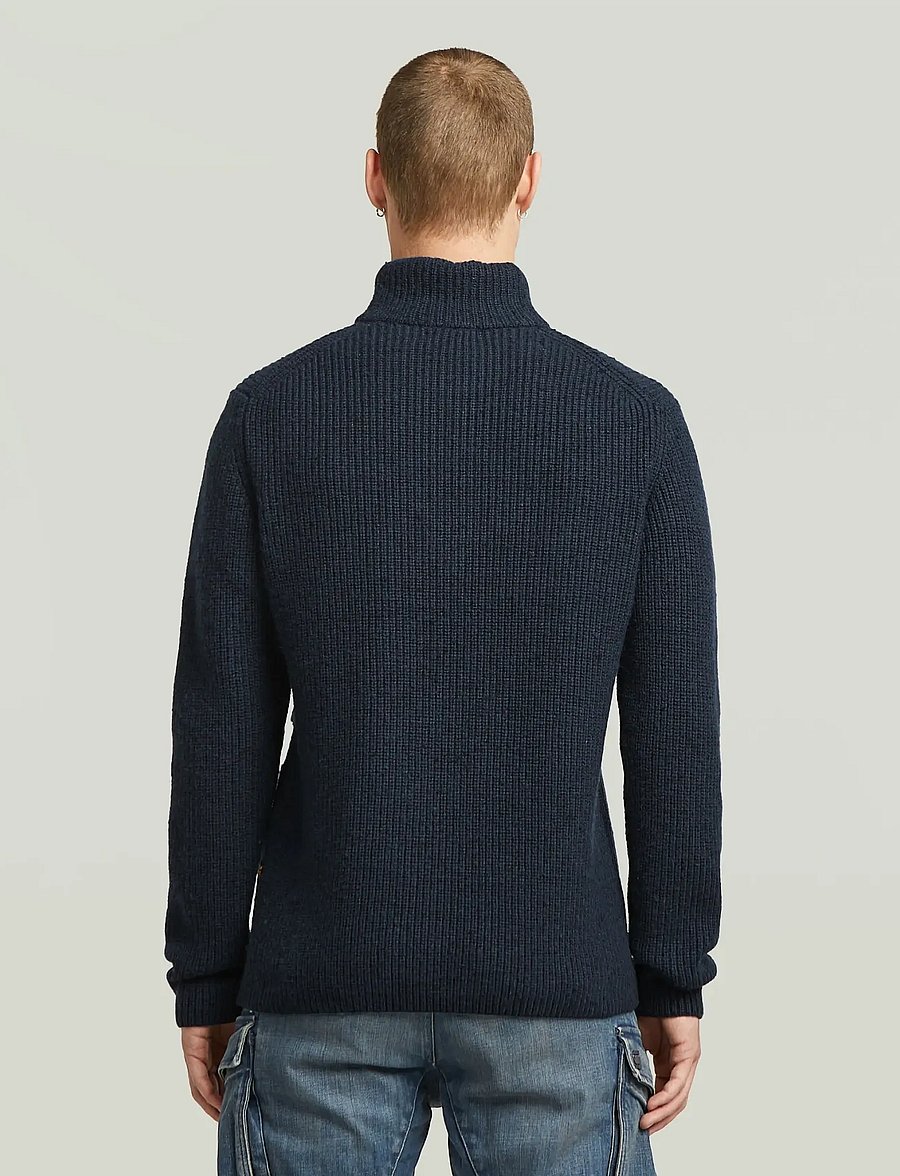 G-Star - Double collar half zip knit - half zip-tröjor - dk patriot blue - 3