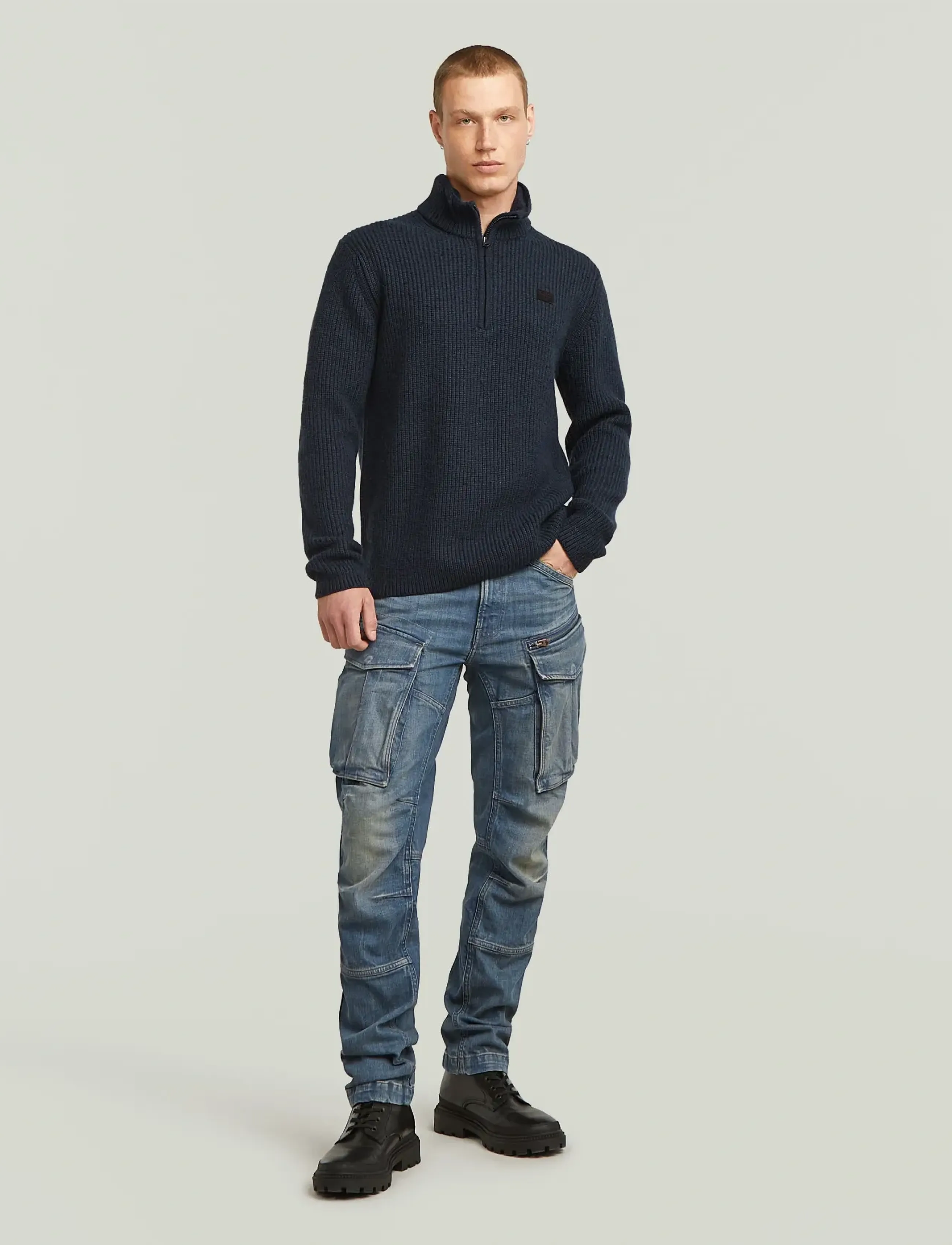 G-STAR Double Collar Half Zip Knit stickade tröjor herr – bild 5