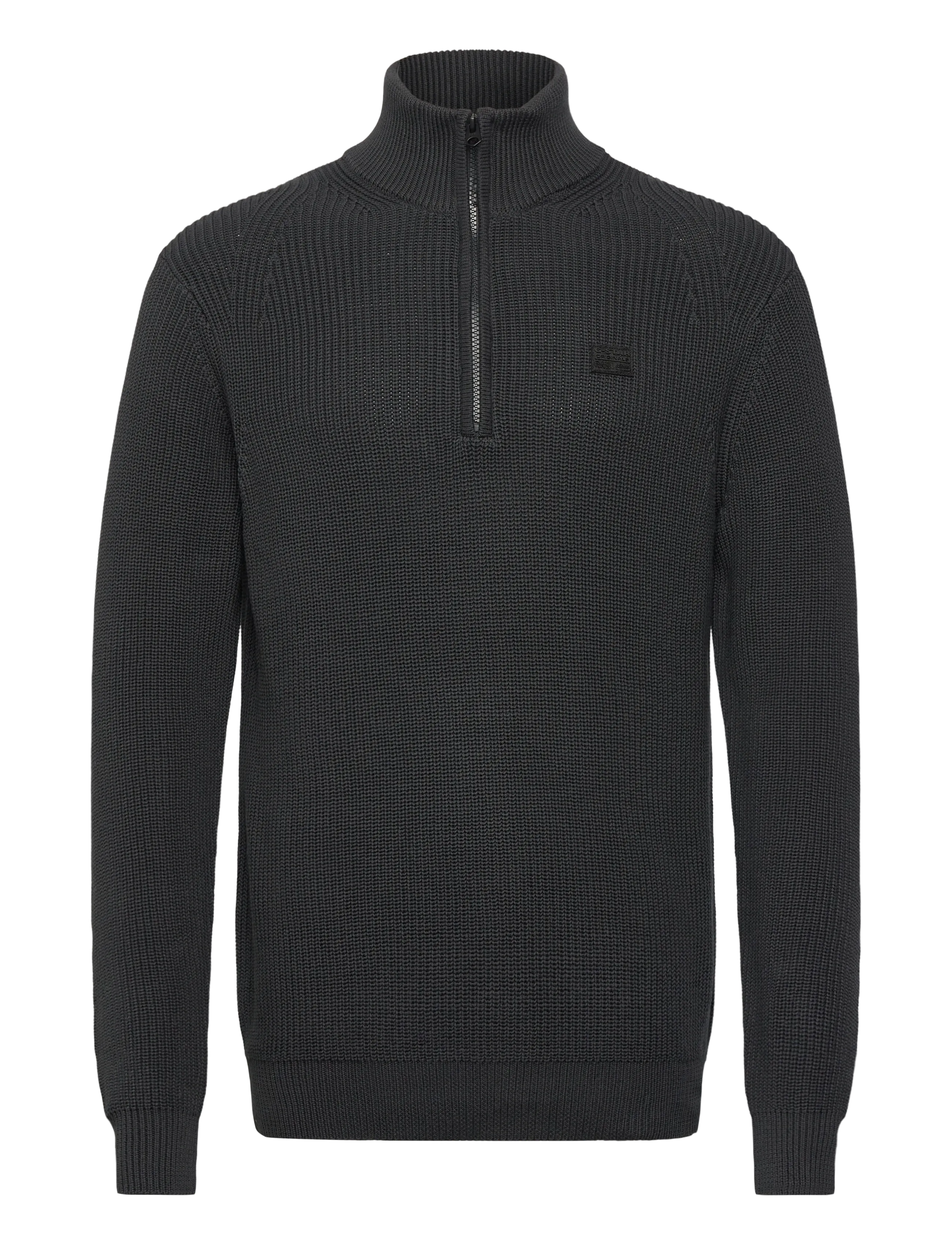 G-Star Pullover Half Zip Knit, L, Grey, Strik > Trøjer Med Halv Lynlås, Herre