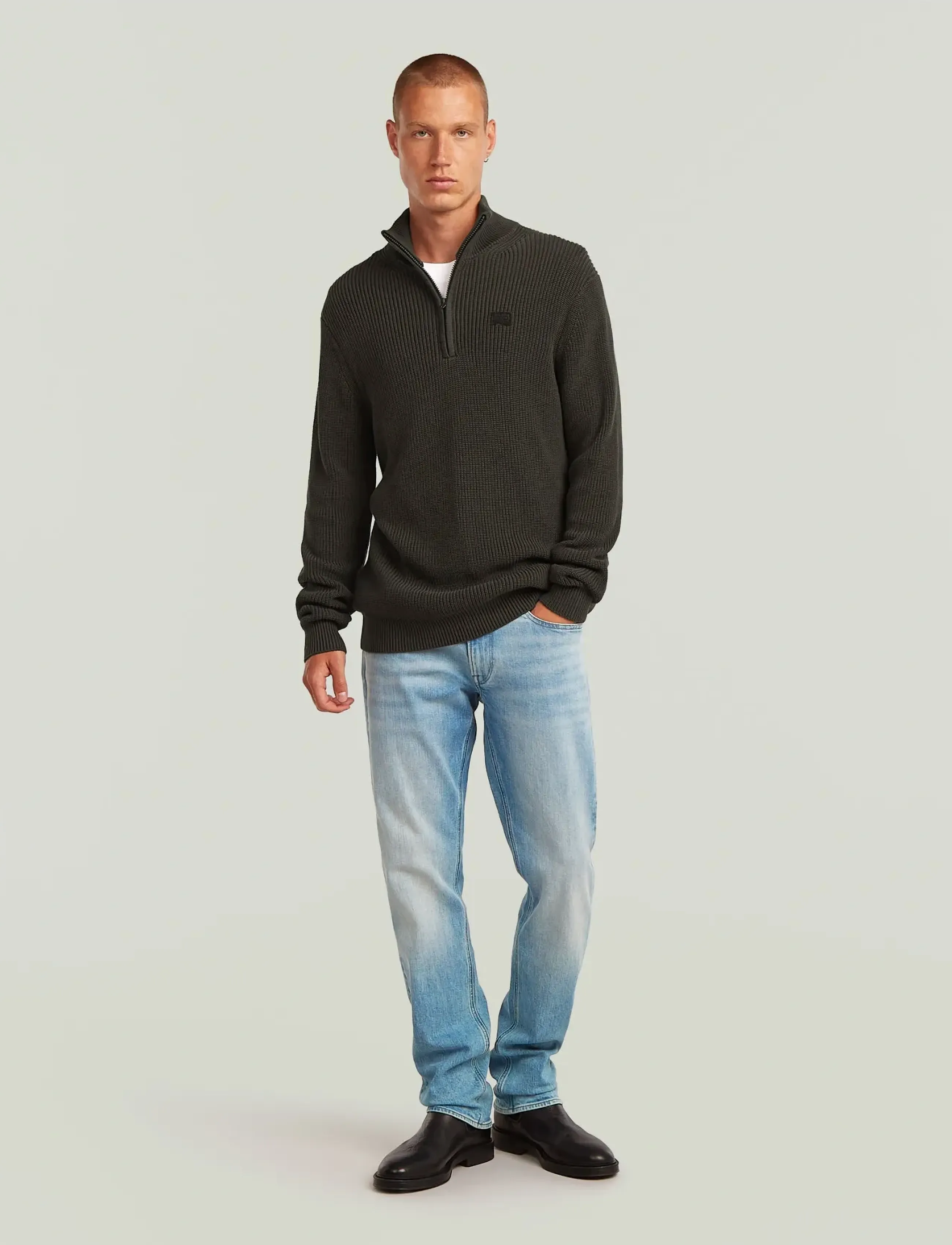 G-Star Pullover half zip knit - Pullover mit halbem Reißverschluss - CLOACK / grey