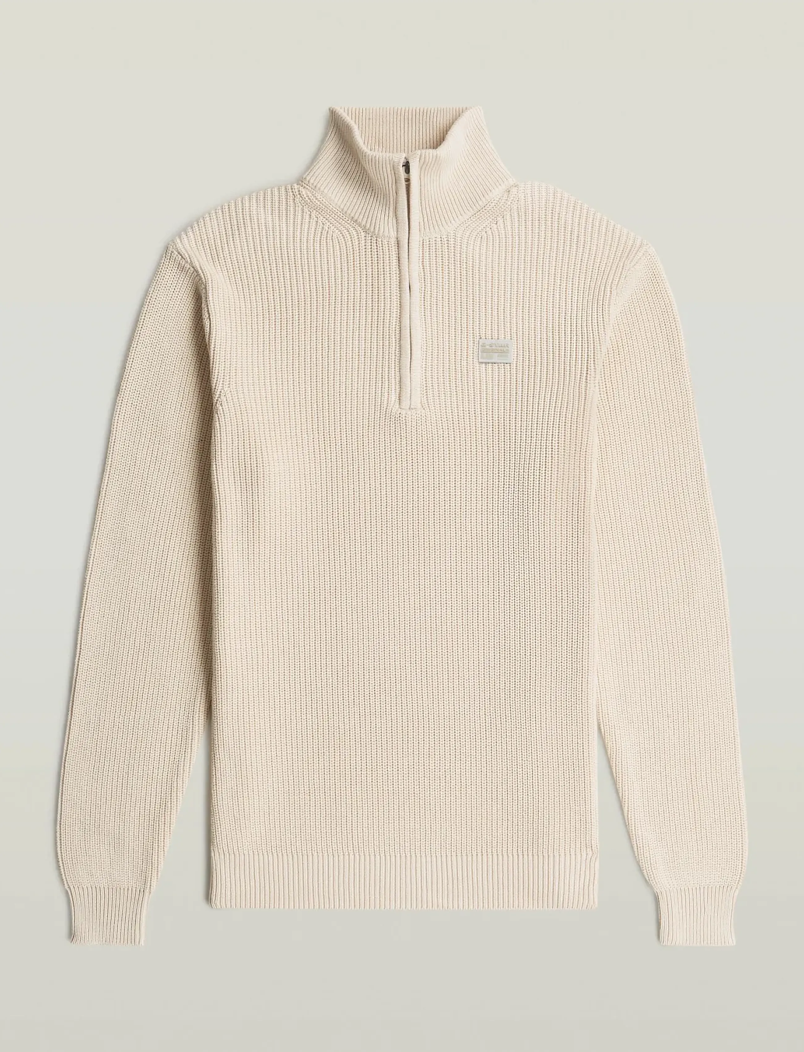 G-Star - Pullover half zip knit - tõmblukk-kaelusega džemprid - whitebait - 4