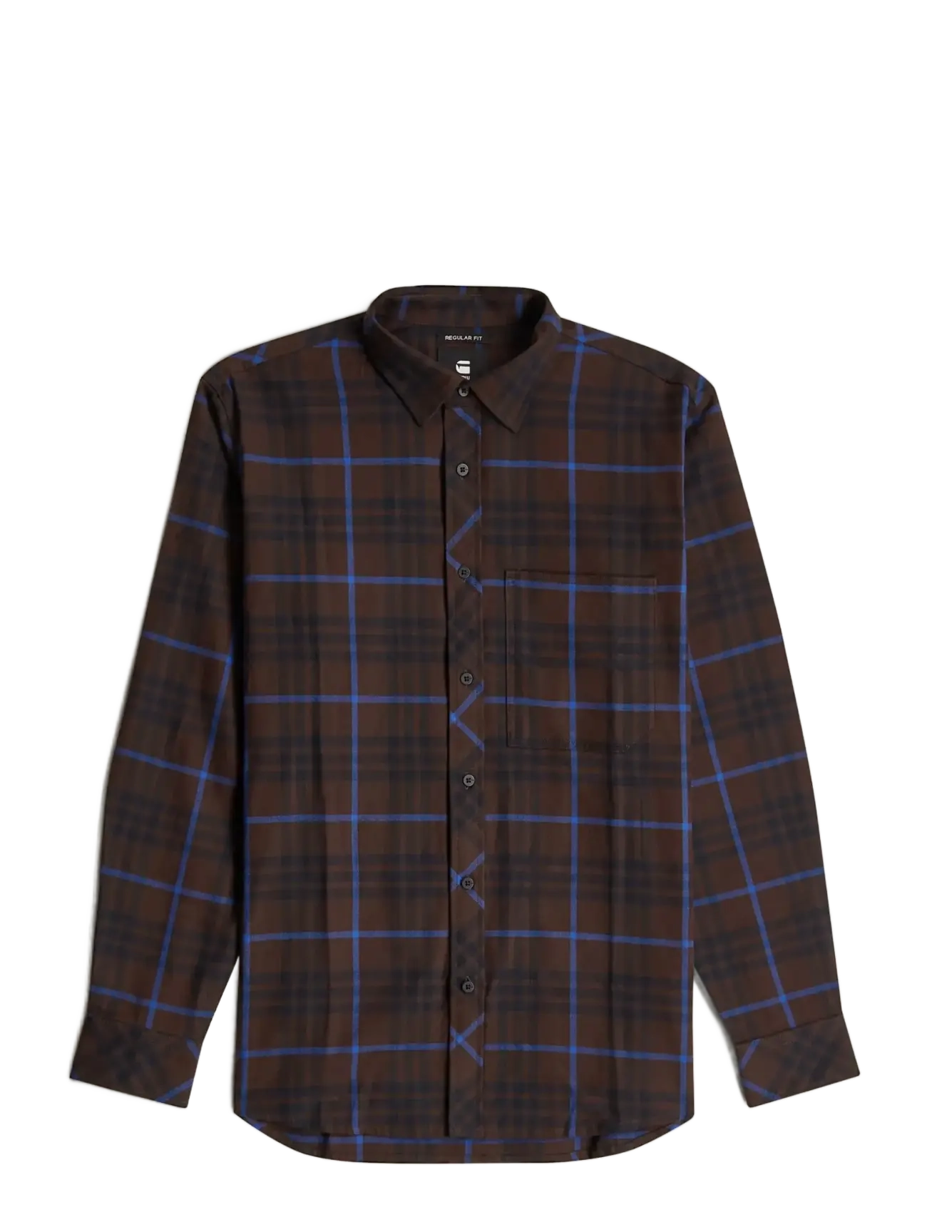 G-Star One Pkt Regular Shirt l\s - Overhemden - GANACHE VARSITY CHECK / brown
