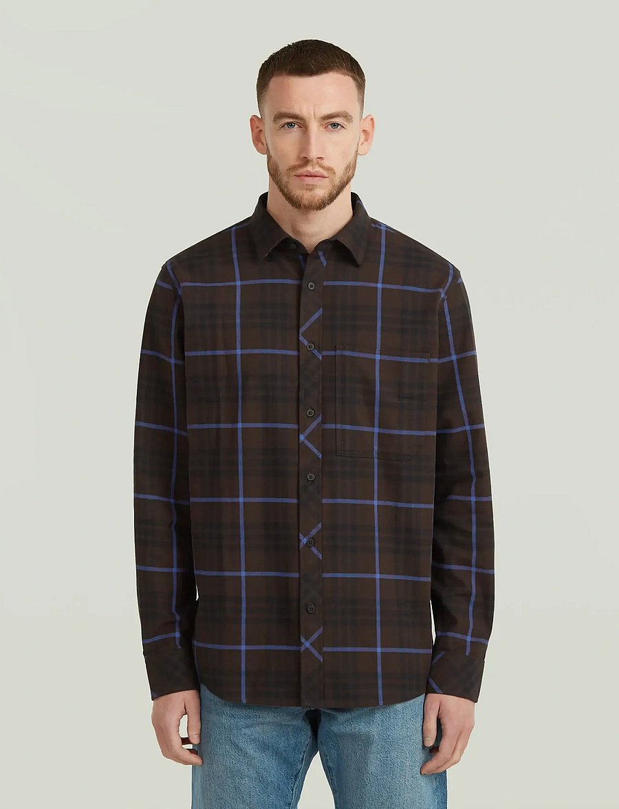 G-Star - One Pkt Regular Shirt l\s - casual skjorter - ganache varsity check - 0