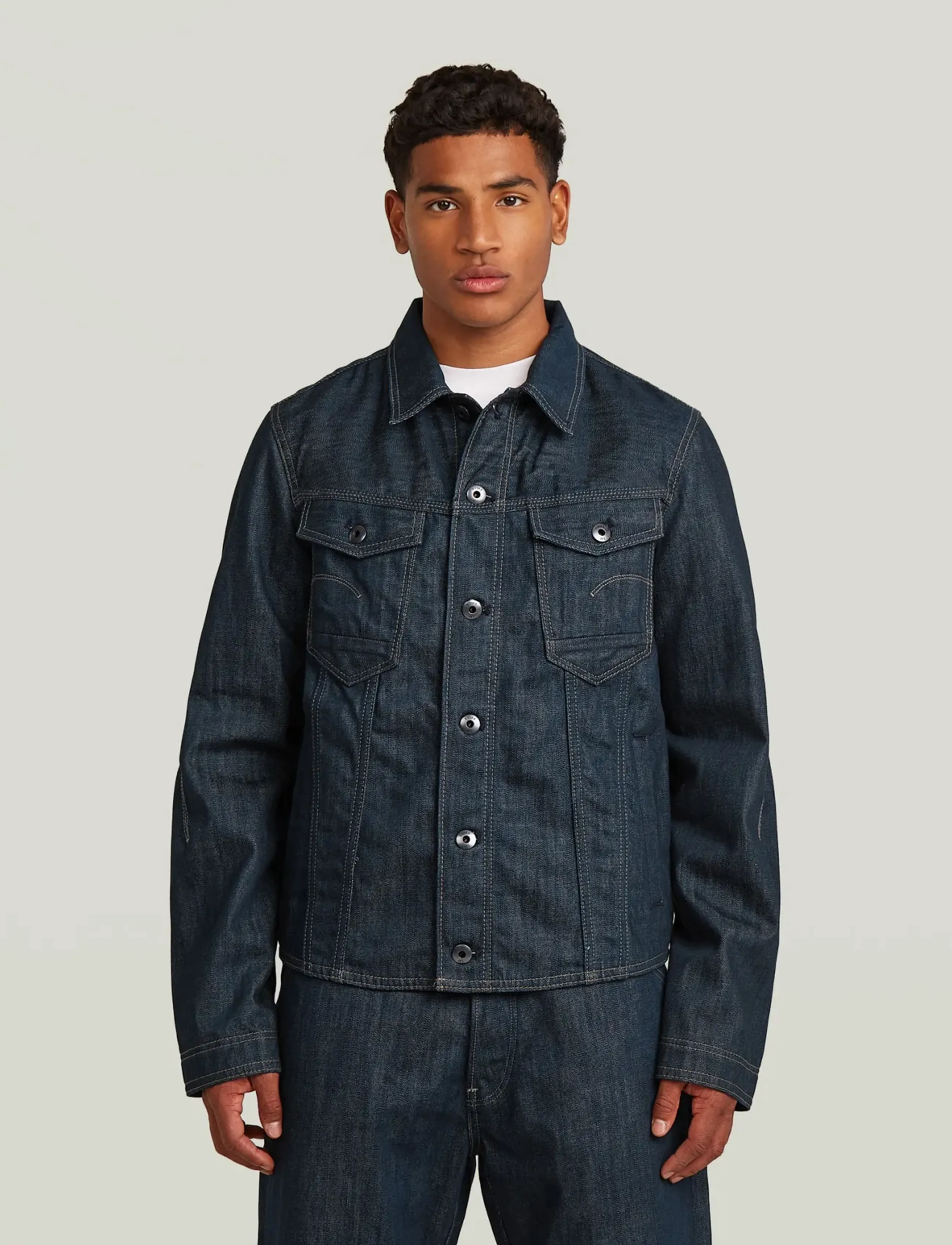 G-Star Slim 3D Dart Jacket, XXL, Navy, Denim > Lined Denim Jackets, Herre