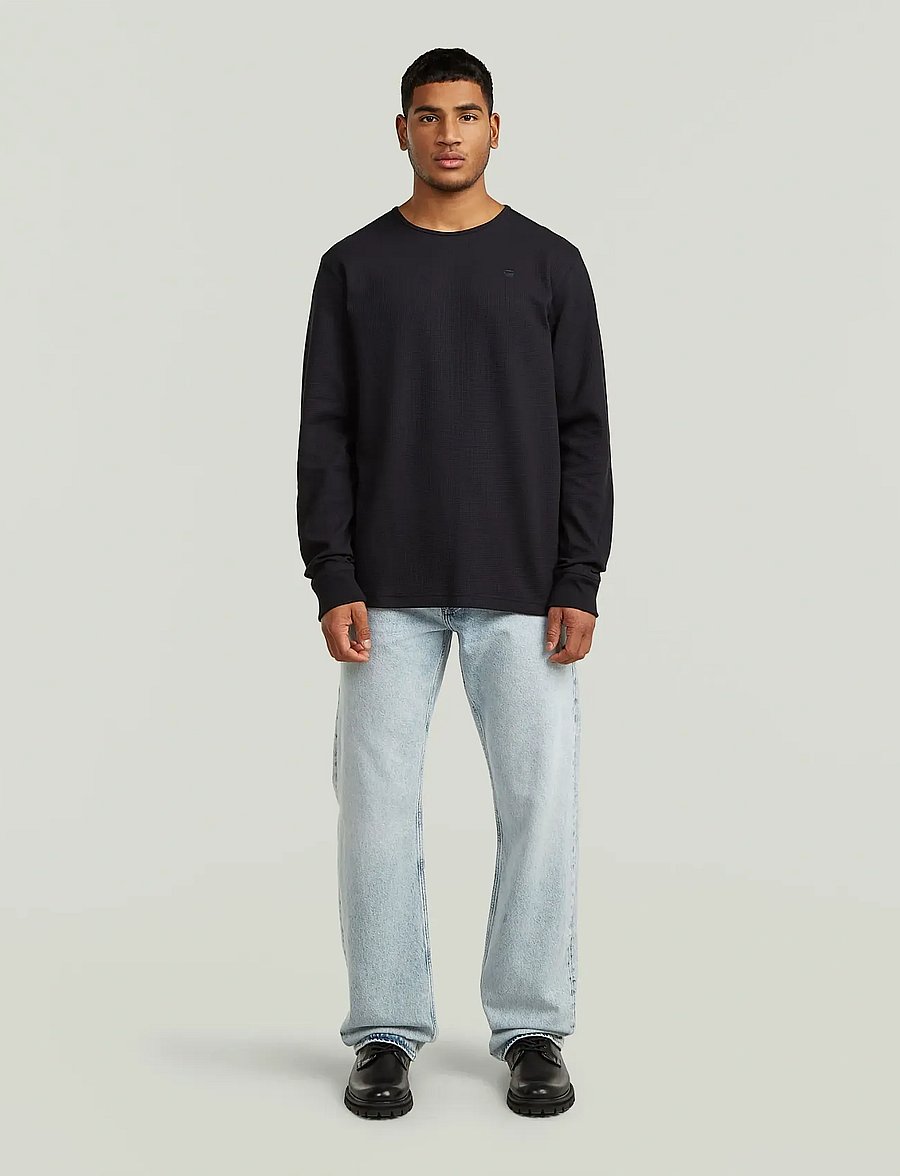G-Star - Structured tweeter r t l\s - langærmede t-shirts - dk black - 3