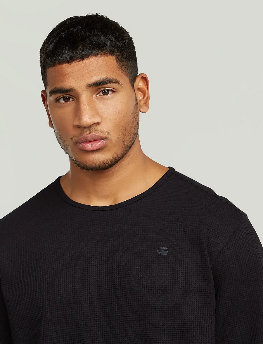 G-Star - Structured tweeter r t l\s - langærmede t-shirts - dk black - 4
